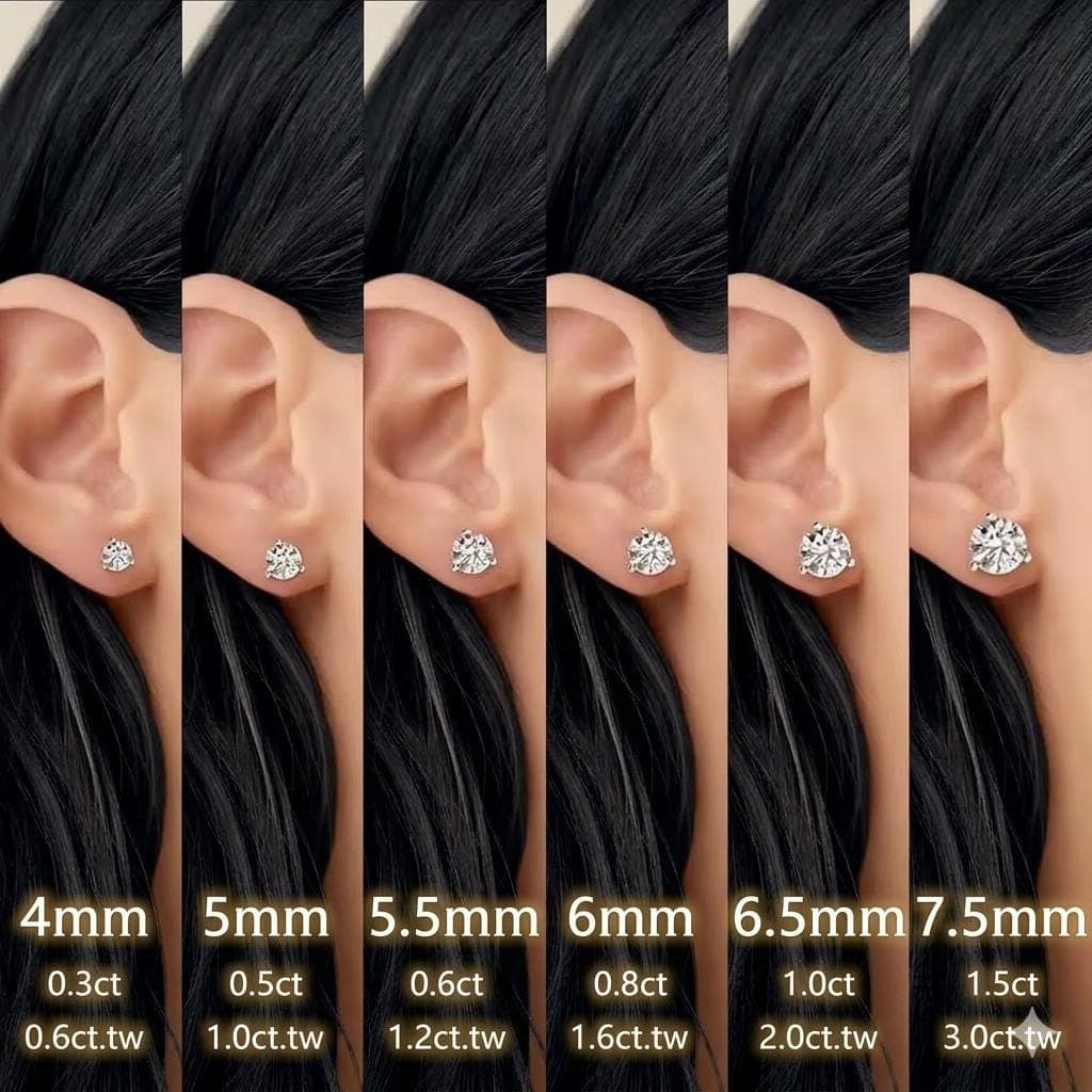 Round Brilliant Lab-Grown Diamond Solitaire Stud Earrings in 14K… 4