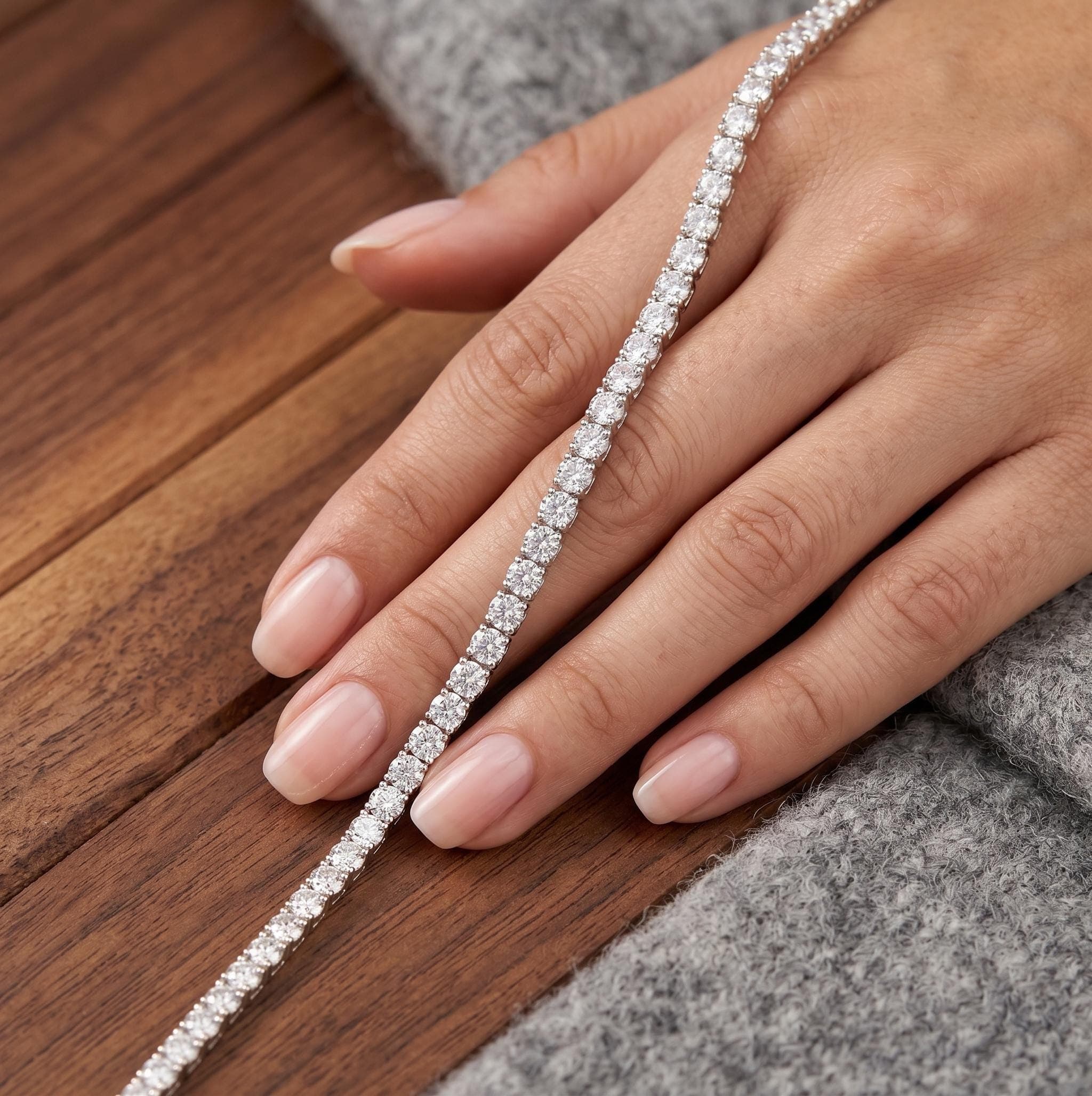 Moissanite Tennis Bracelet in Sterling Silver 16
