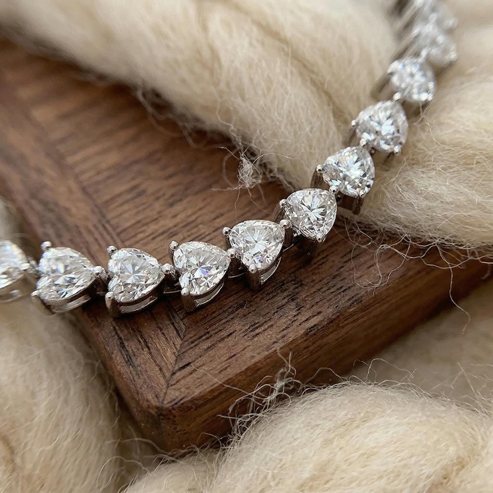 Pear Moissanite Tennis Bracelet in 14K Solid Gold