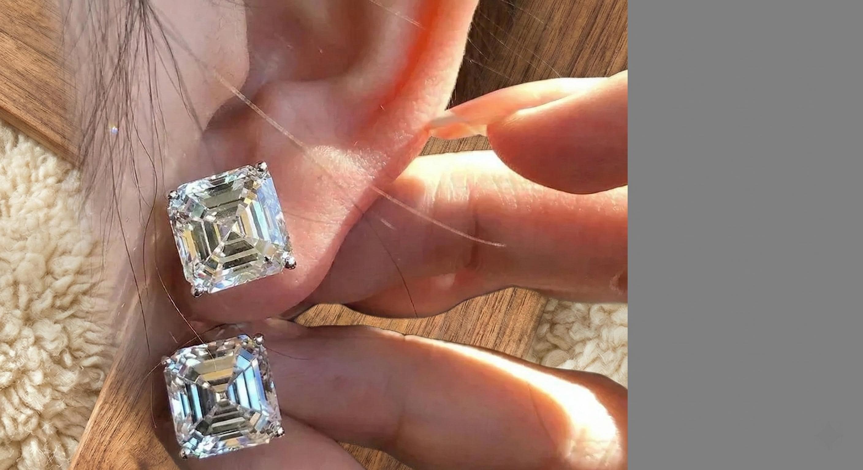 5.00ct Emerald Lab-Grown Diamond Stud Earrings in 14K Solid Gold 3