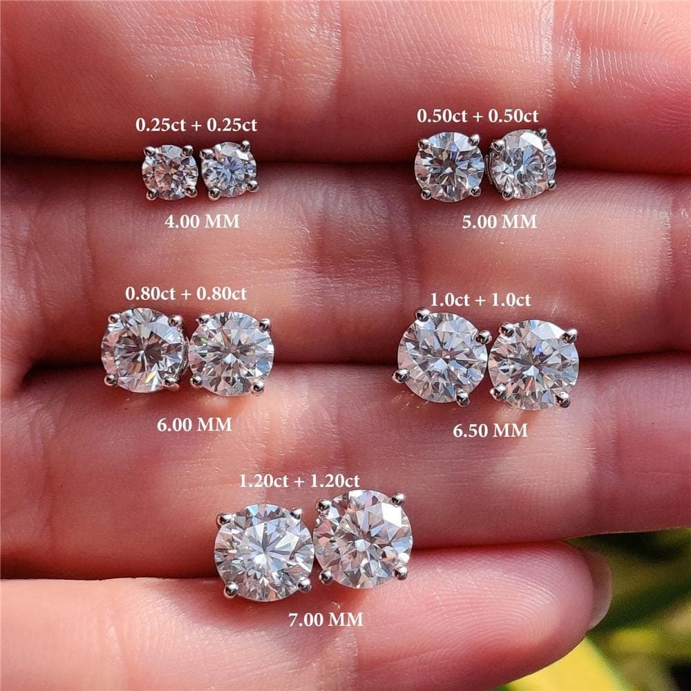 5ct Round Brilliant Lab-Grown Diamond Prong Stud Earrings in 14K… 10