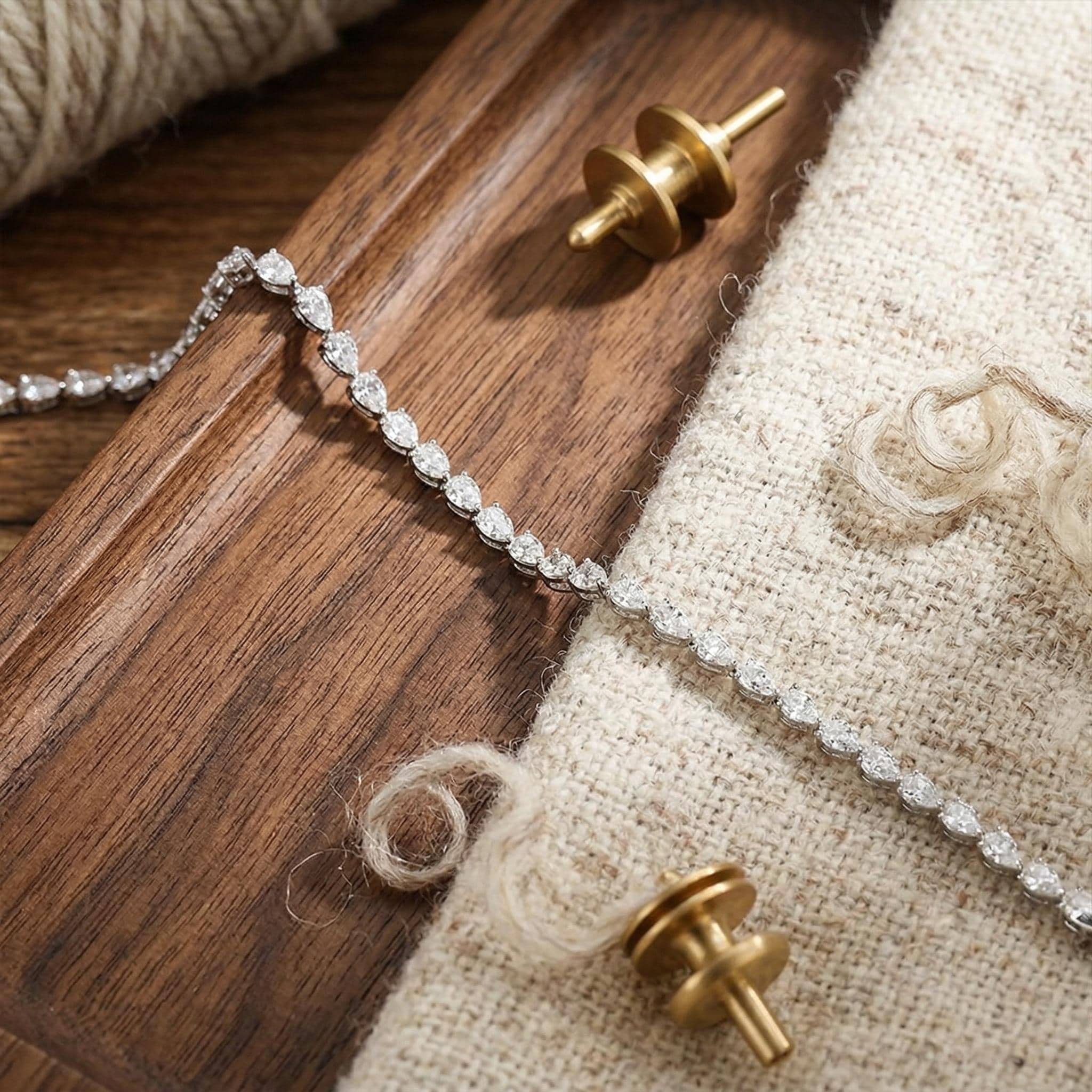 Pear Moissanite Tennis Bracelet in 14K Solid Gold 5