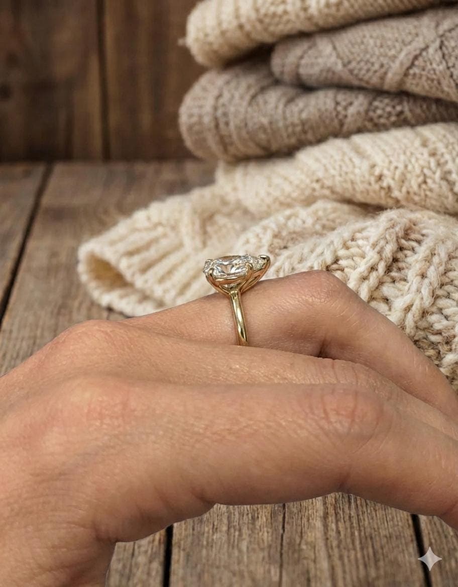 Pear Cut Moissanite Engagement Ring, 14K Solid Yellow Gold Dainty Band, Teardrop Solitaire Ring, Minimalist Bridal Jewelry Gift 4
