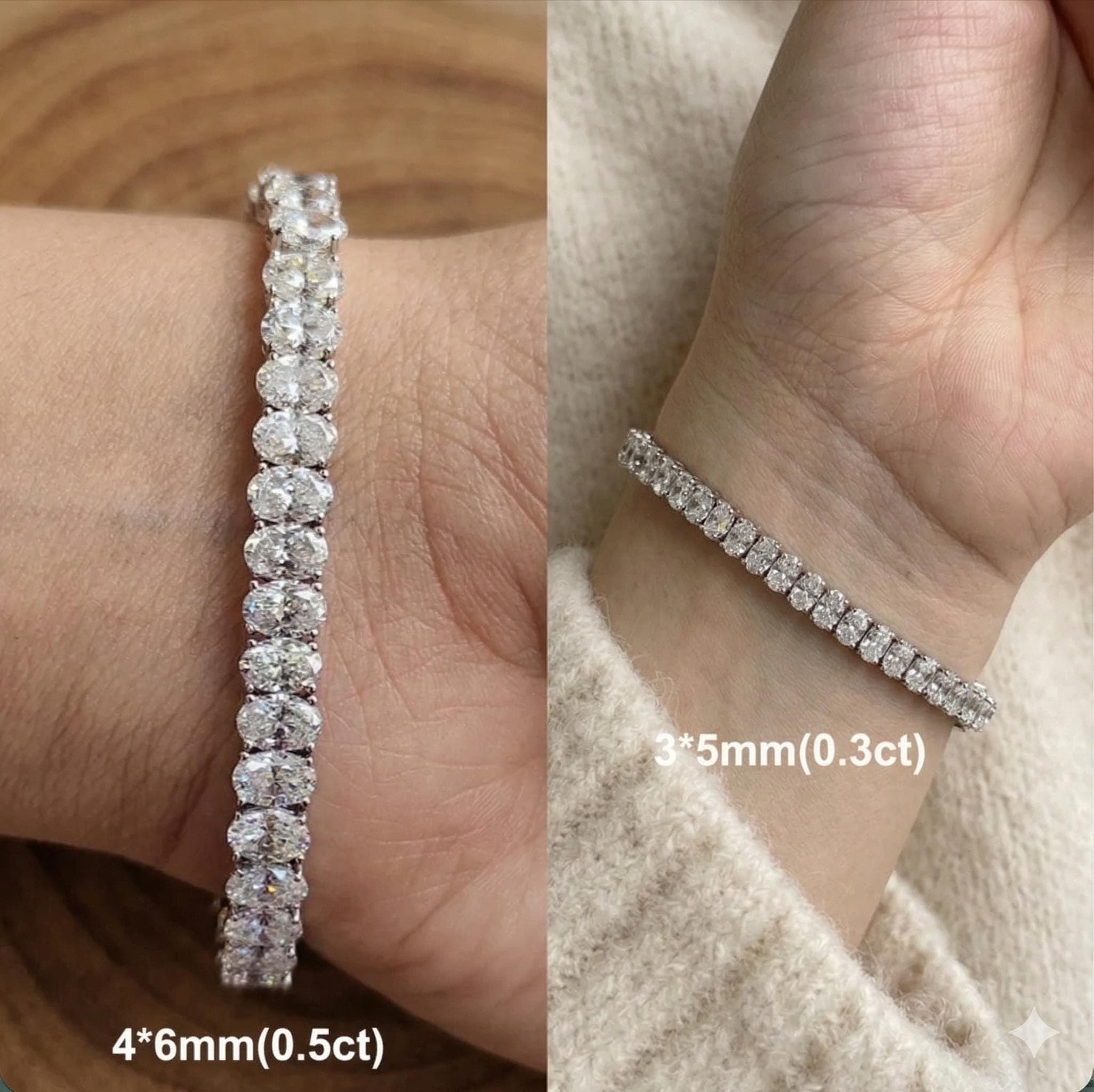 Oval Moissanite Tennis Bracelet in Sterling Silver