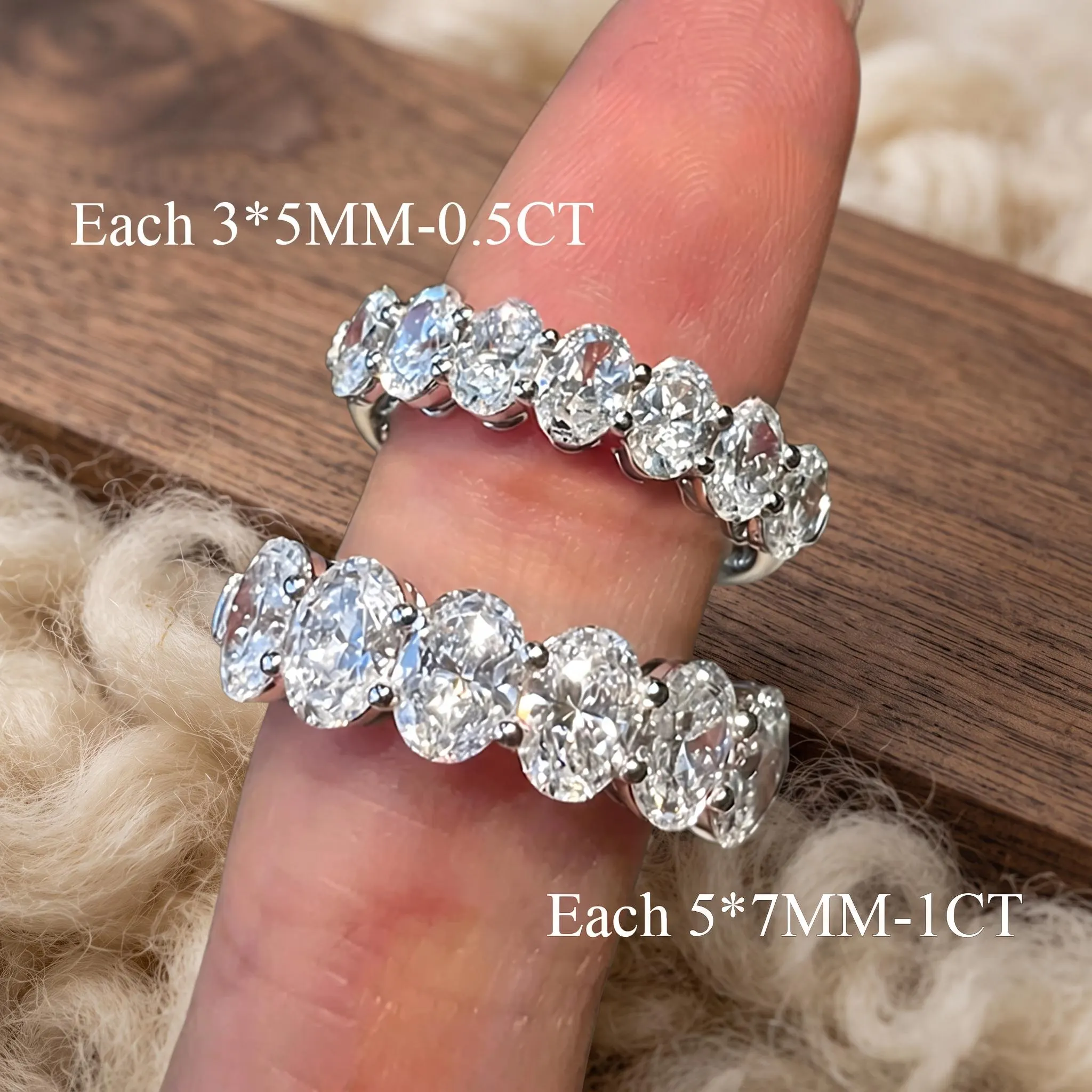 Oval Lab-Grown Diamond Eternity Band in 14K Solid White Gold — Lab Grown Diamond jewellery by VelvetCarat Co