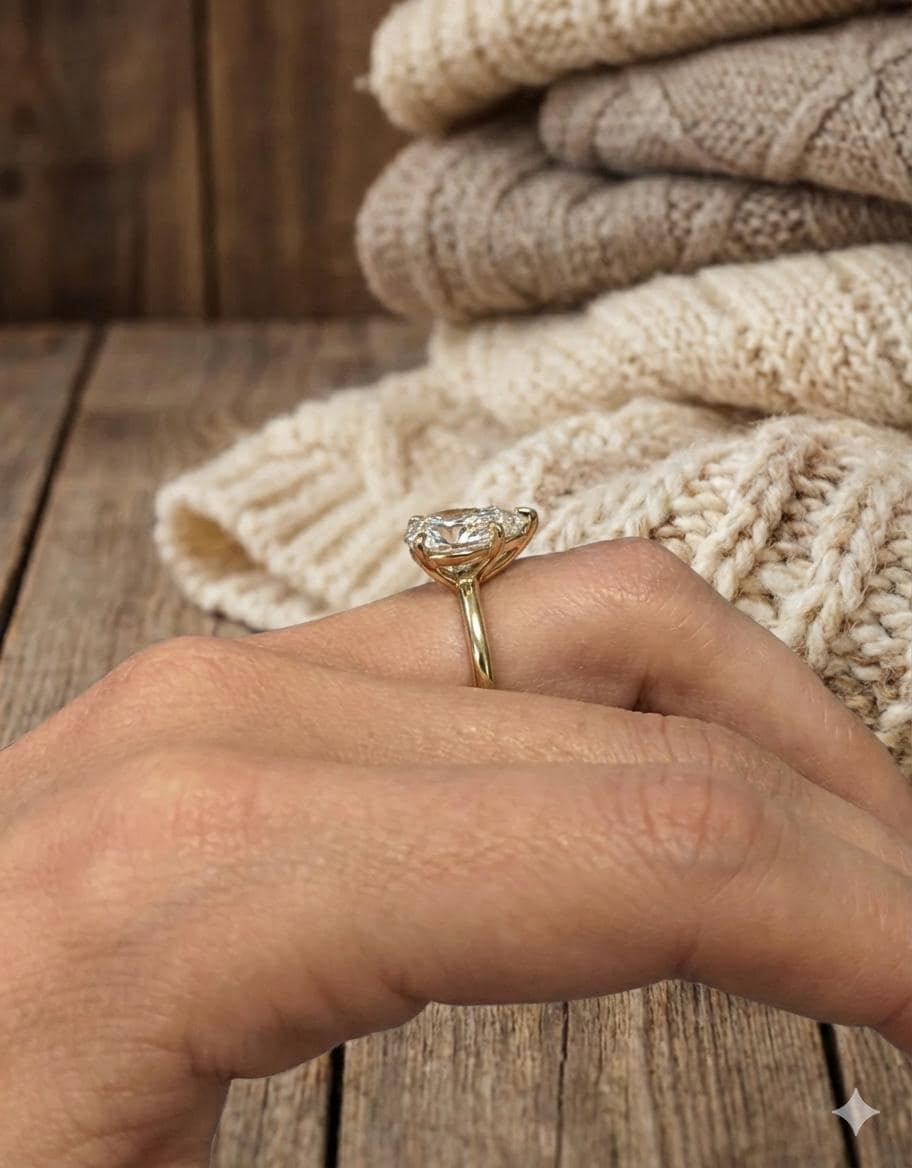 Pear Cut Moissanite Engagement Ring, 14K Solid Yellow Gold Dainty Band, Teardrop Solitaire Ring, Minimalist Bridal Jewelry Gift 8