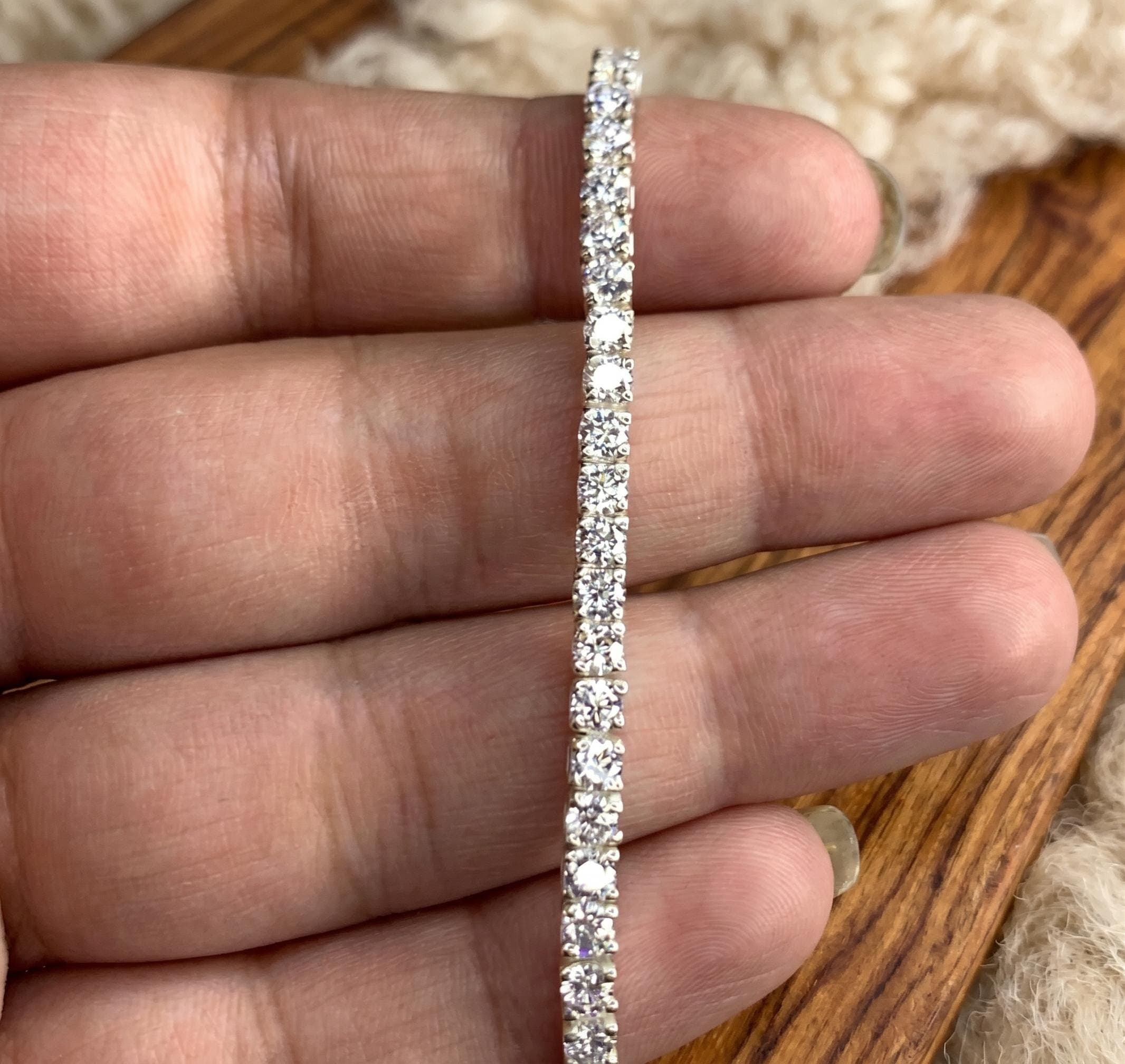 Moissanite Tennis Bracelet in Sterling Silver 4