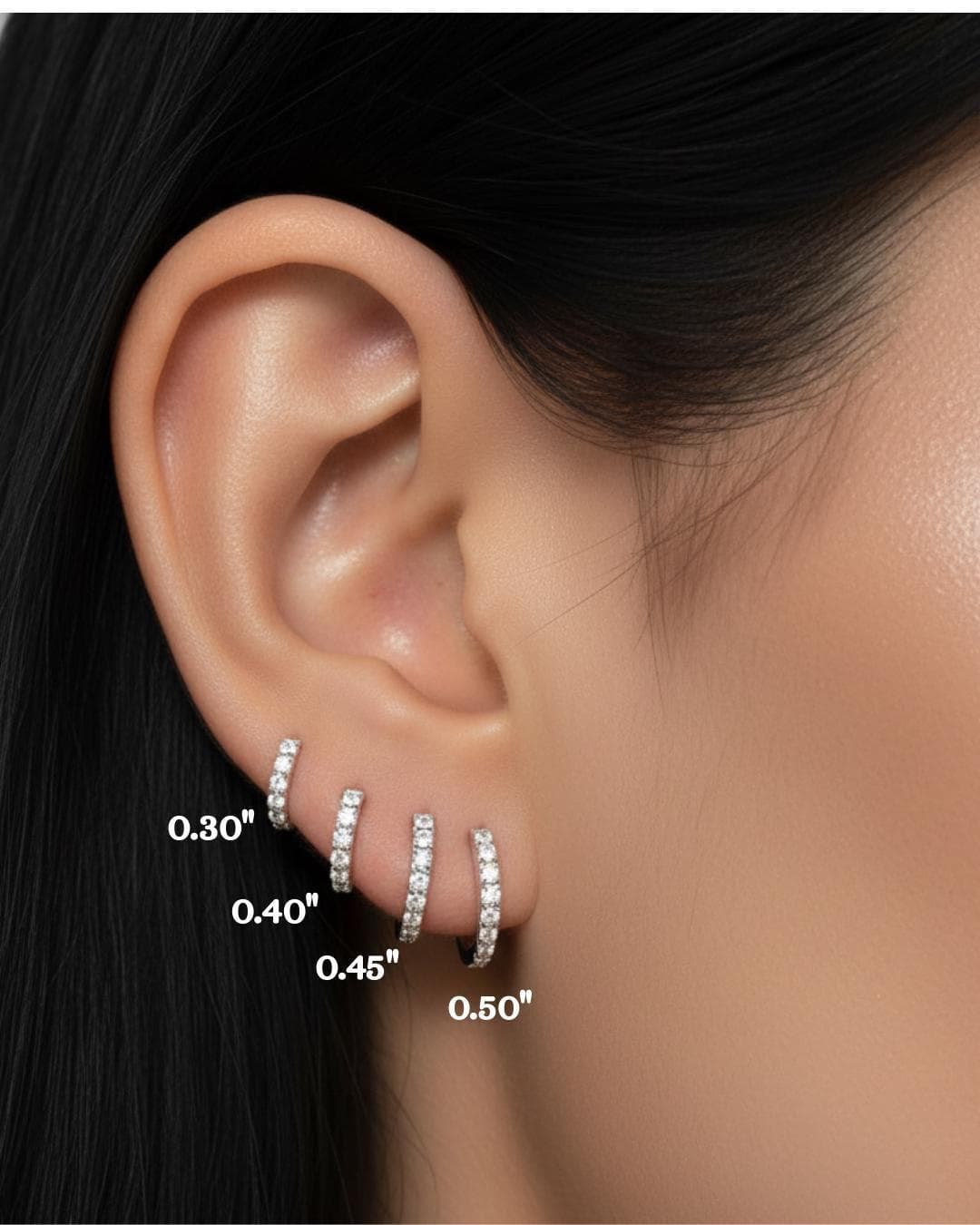 Lab-Grown Diamond Pavé Huggie Hoop Earrings in 14K Solid Gold