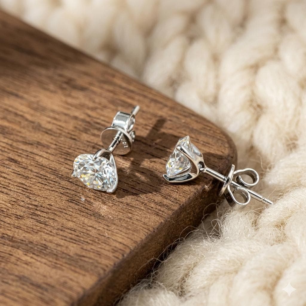 Round Brilliant Lab-Grown Diamond Solitaire Stud Earrings in 14K… 11