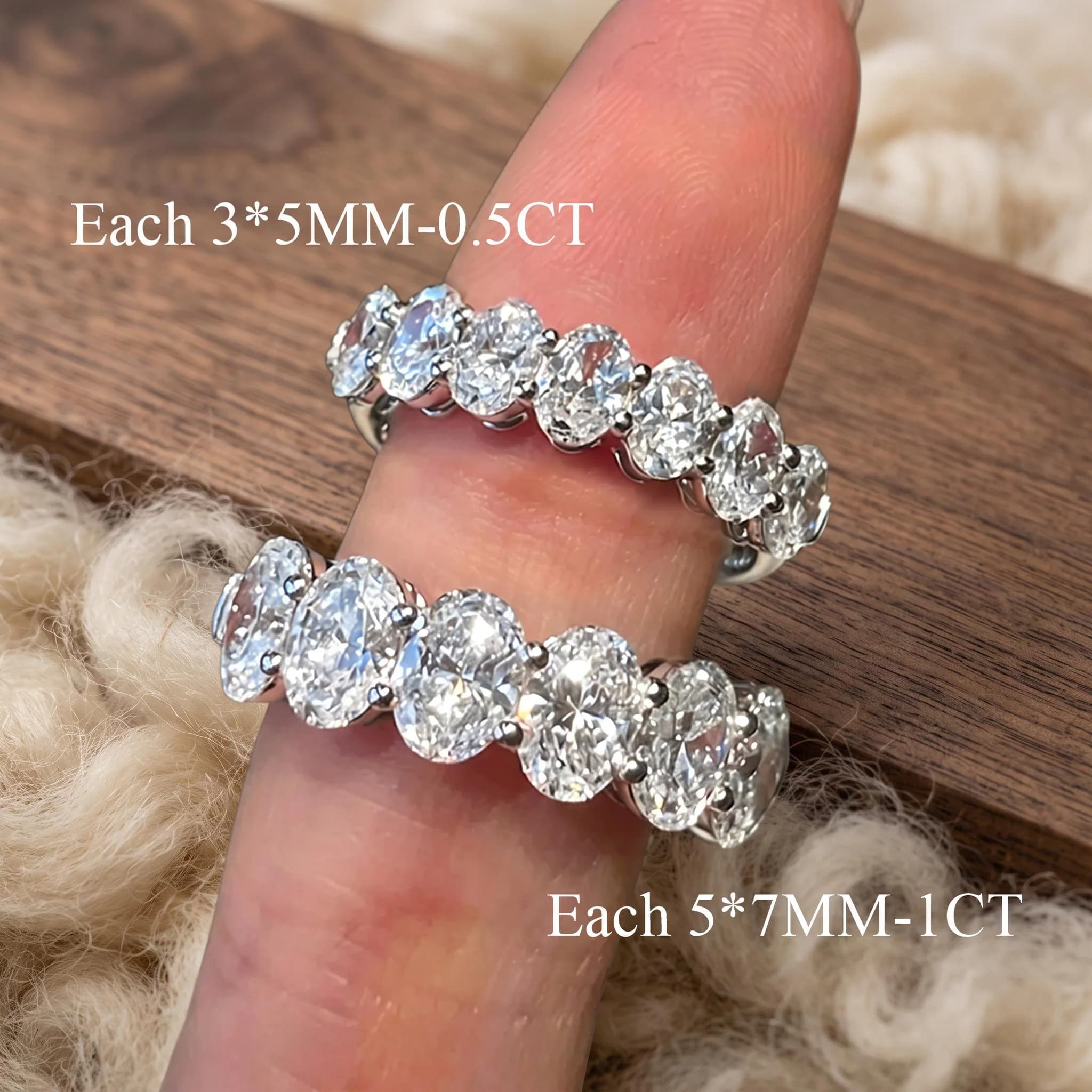 Oval Lab-Grown Diamond Eternity Band in 14K Solid White Gold — Lab Grown Diamond jewellery by VelvetCarat Co