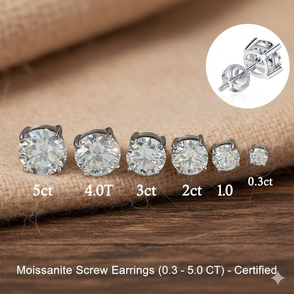 Round Brilliant Lab-Grown Diamond Solitaire Stud Earrings in 14K… 14