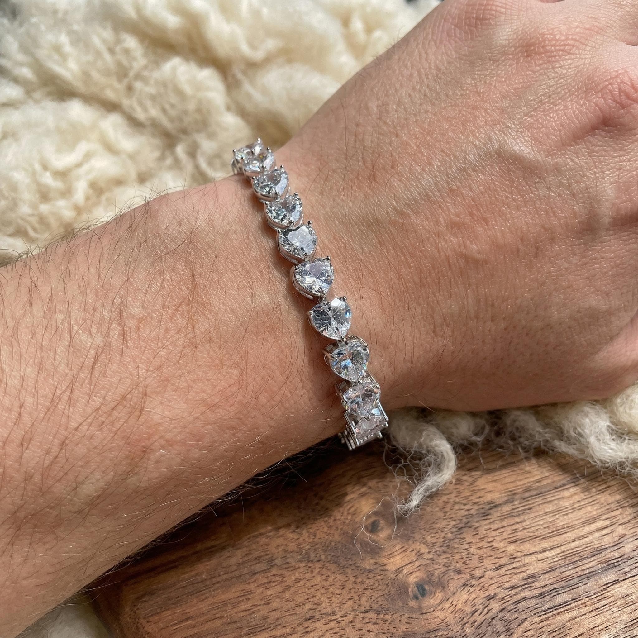 Pear Moissanite Tennis Bracelet in 14K Solid Gold