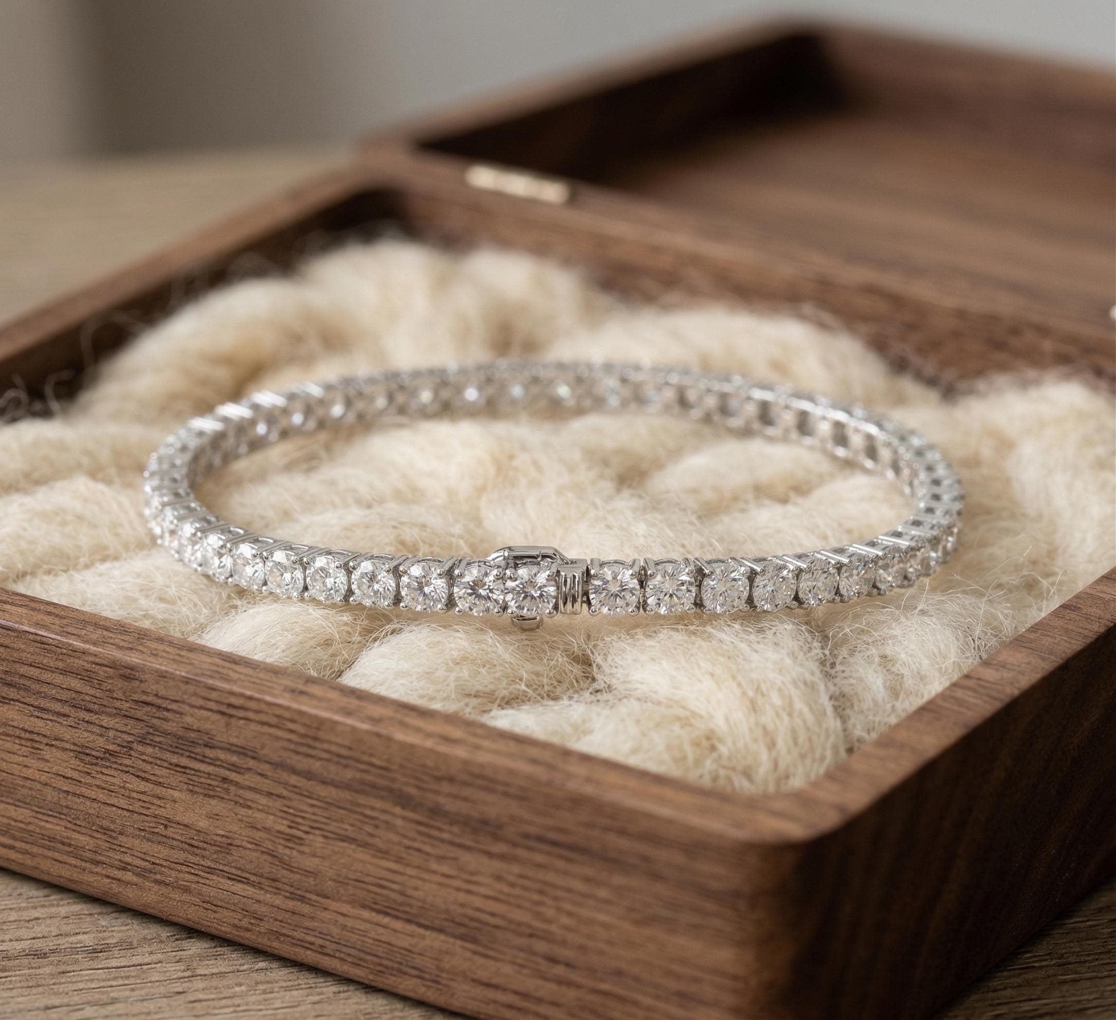 3ct Lab-Grown Diamond Tennis Bracelet in 14K Solid Gold 8