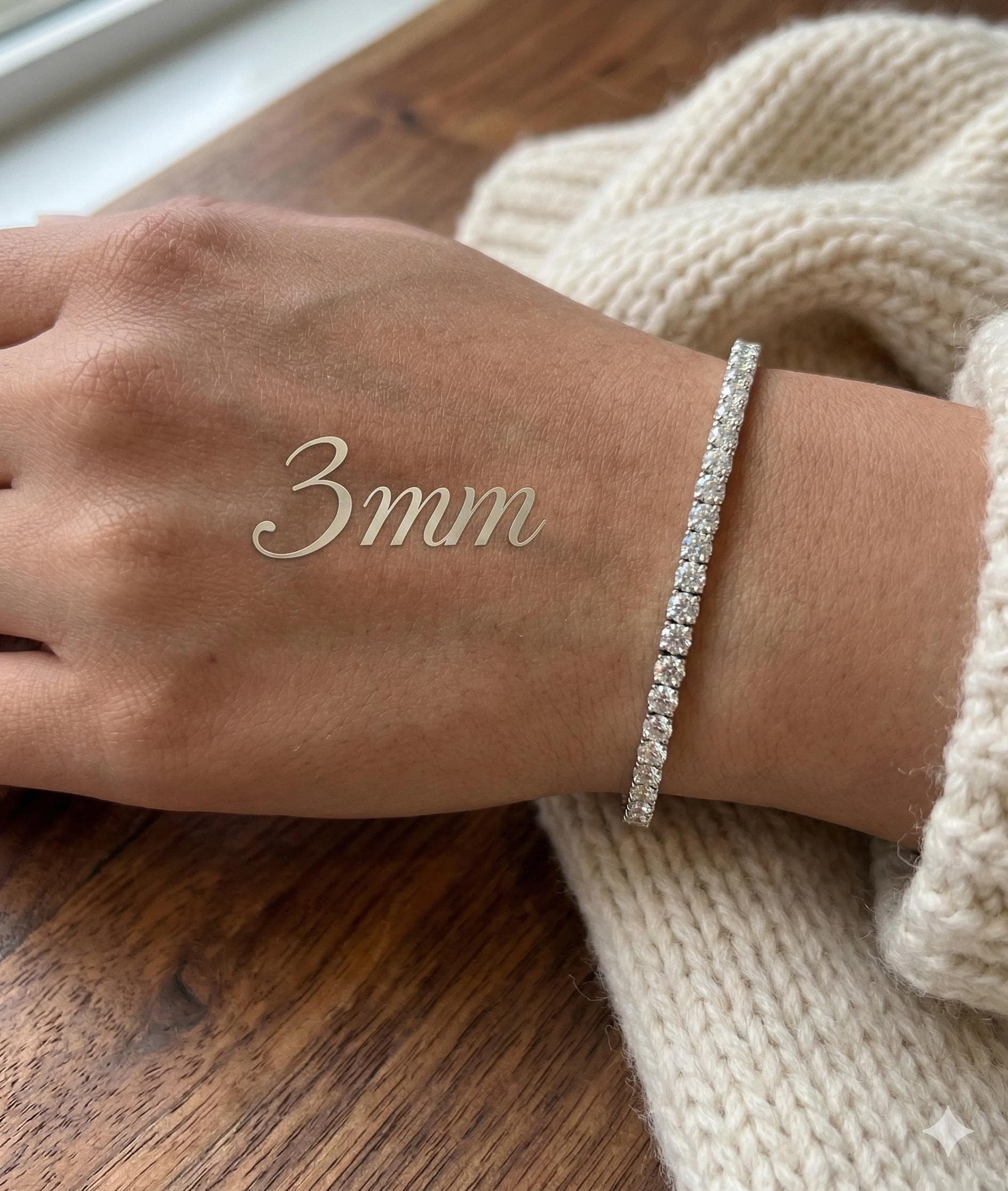 Round Brilliant Moissanite Tennis Bracelet in Sterling Silver 3