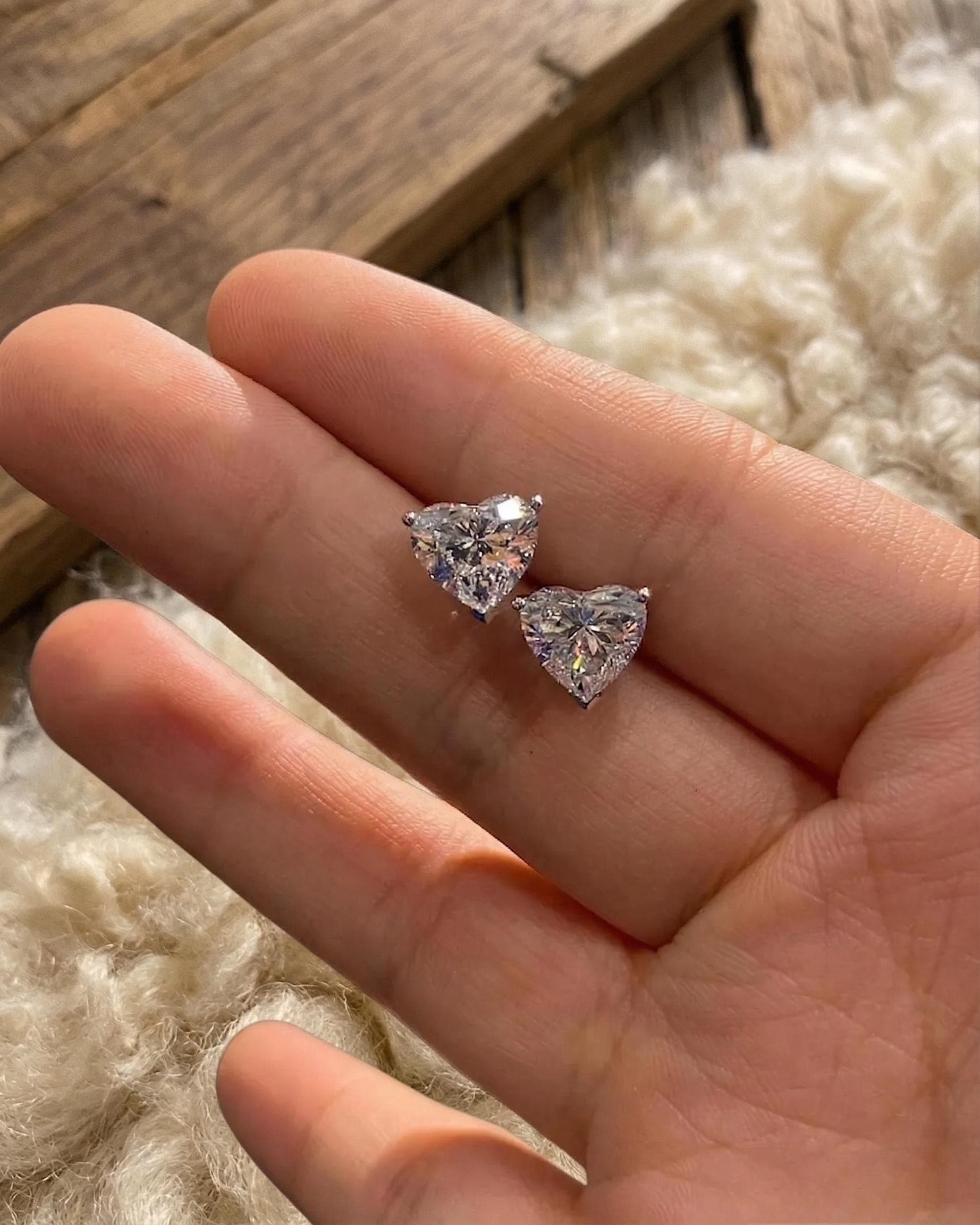 2.00ct Heart-Shaped Lab-Grown Diamond Stud Earrings in 14K Solid Gold