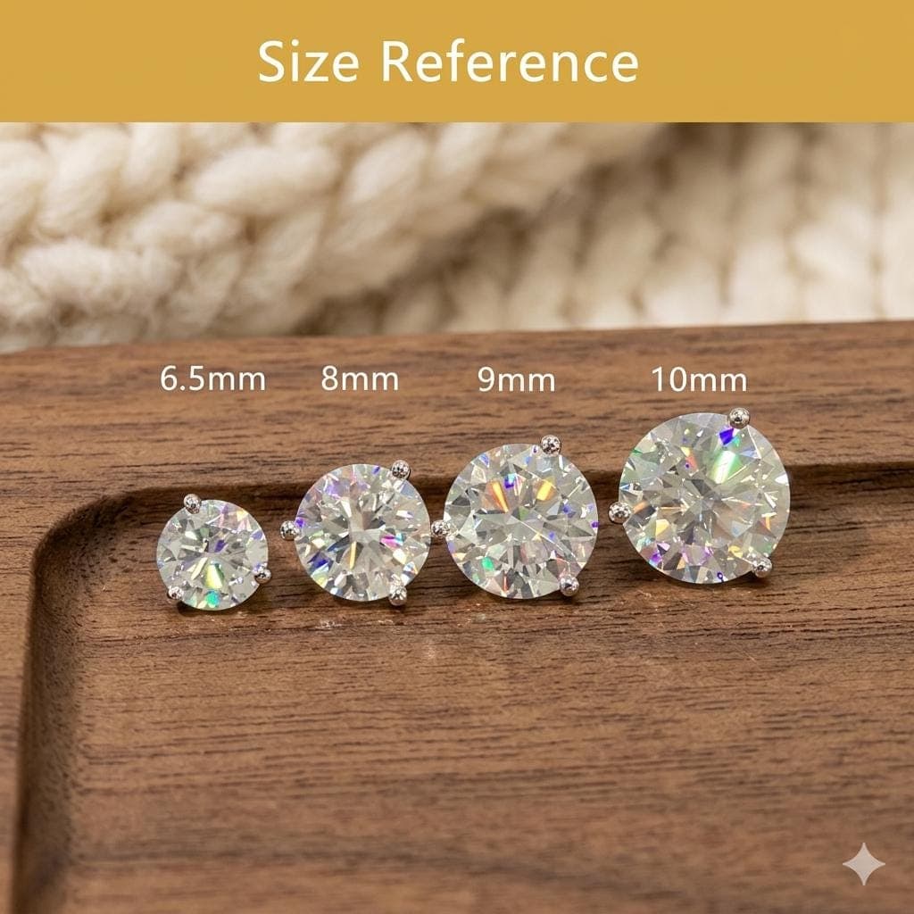 Round Brilliant Lab-Grown Diamond Solitaire Stud Earrings in 14K… 5