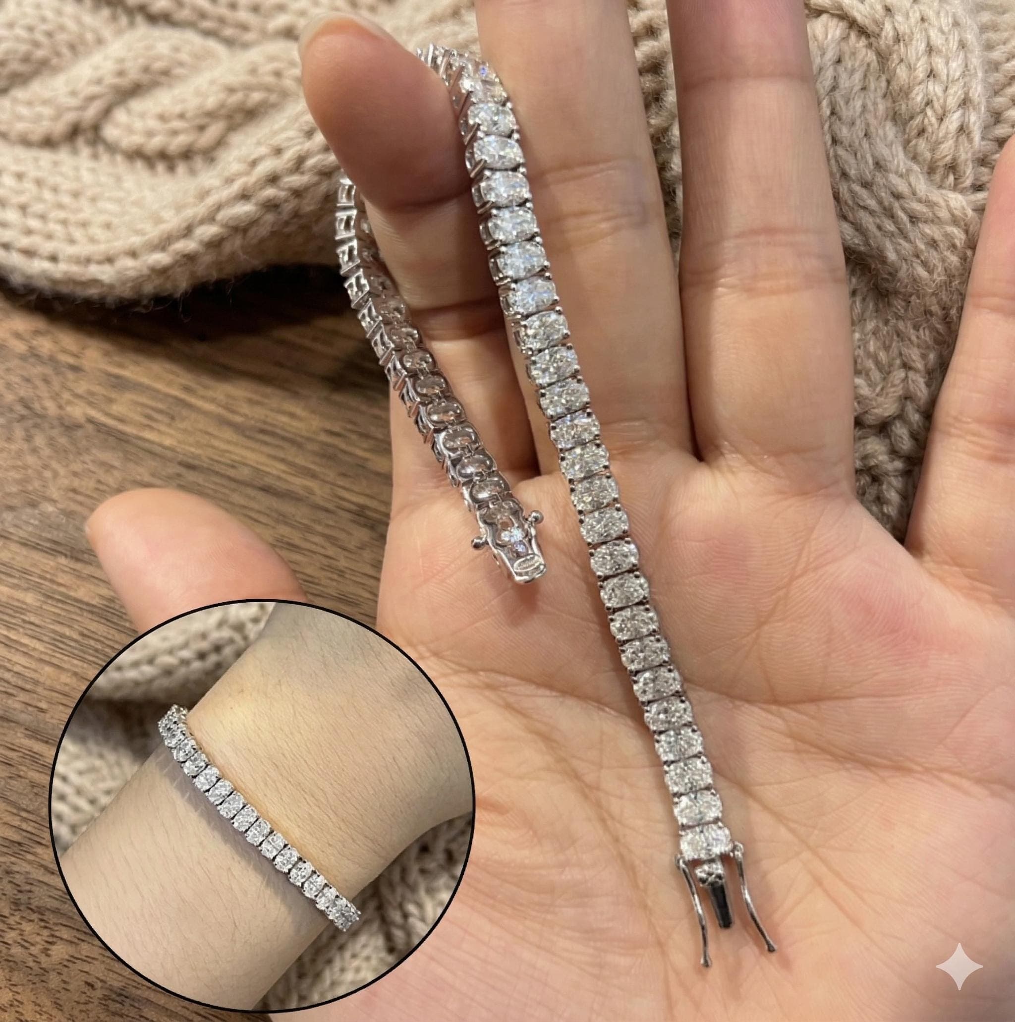 Oval Moissanite Tennis Bracelet in Sterling Silver 4