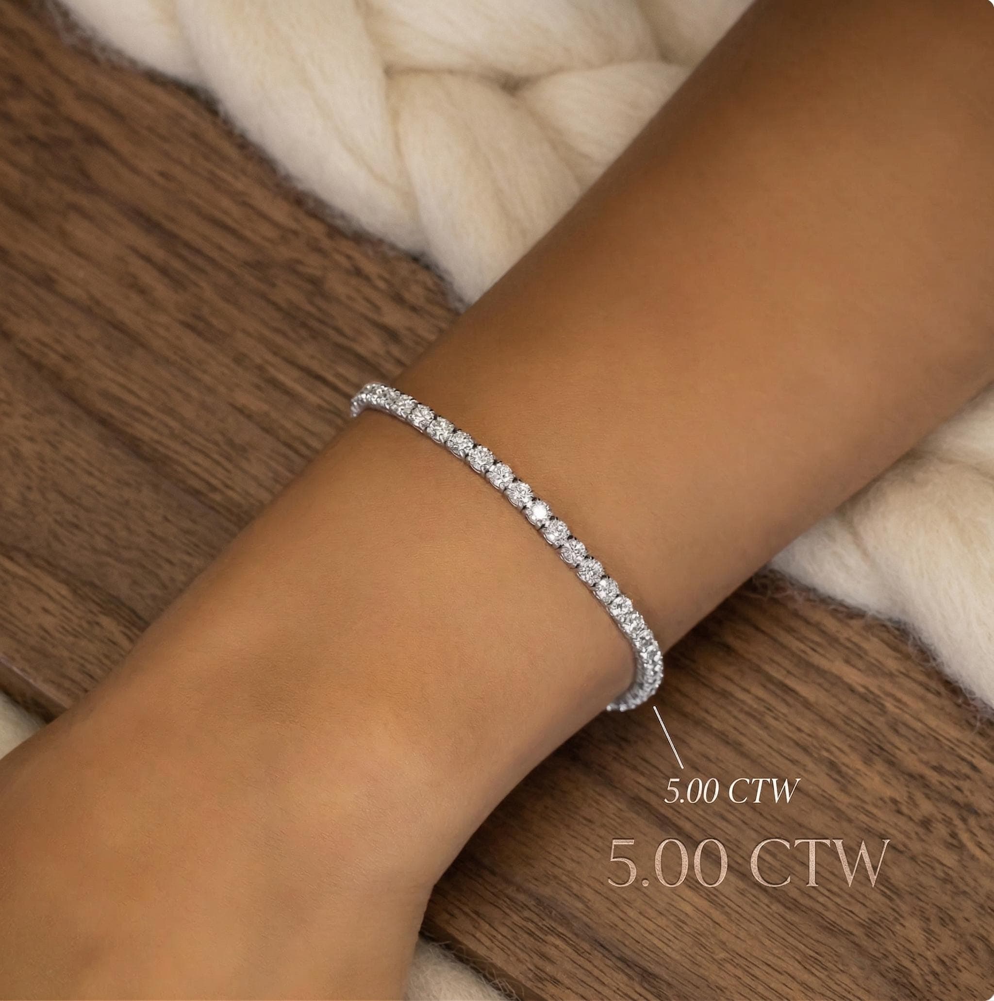 3ct Lab-Grown Diamond Tennis Bracelet in 14K Solid Gold