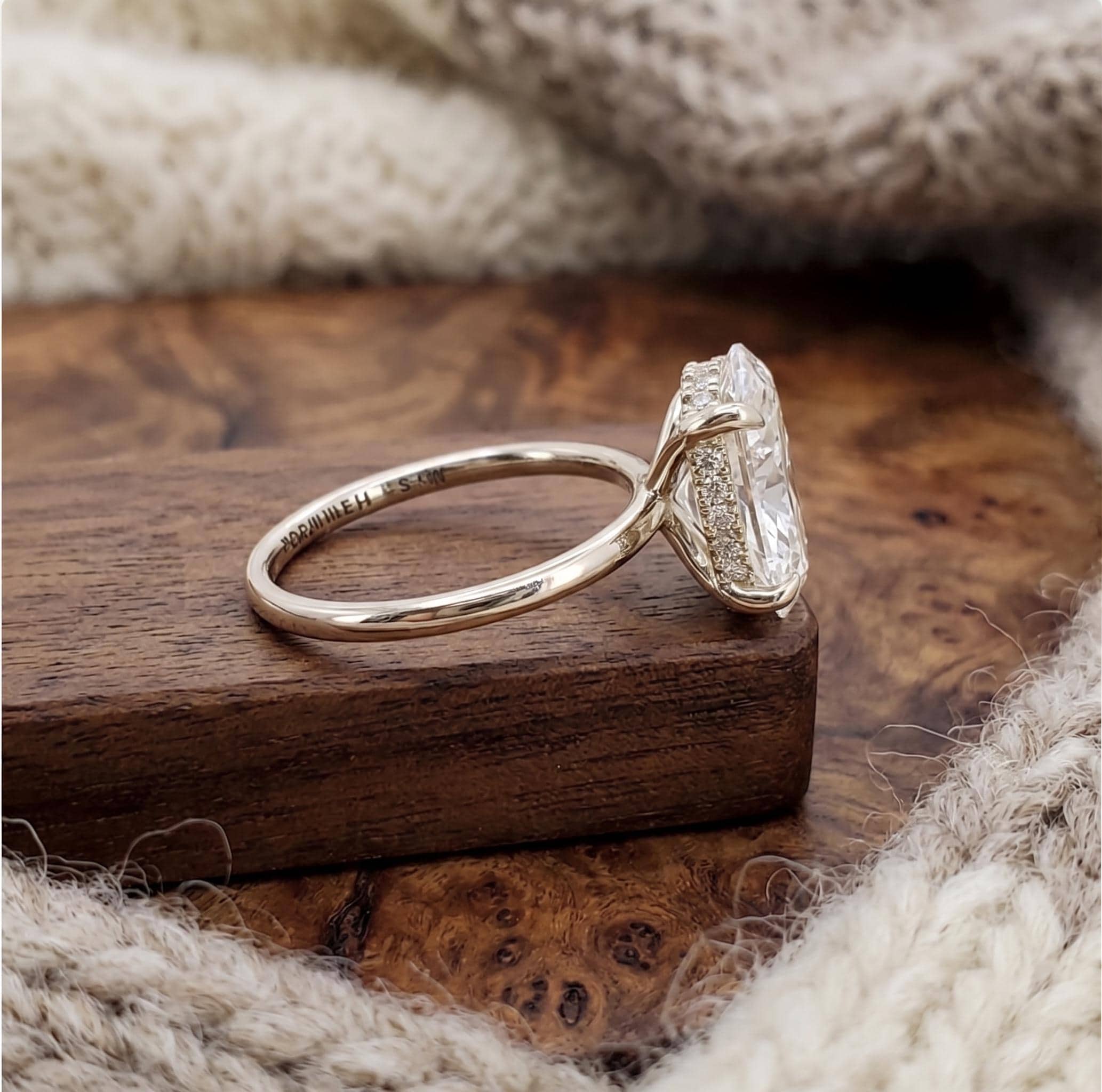 3ct Oval Lab-Grown Diamond Hidden Halo Engagement Ring in 14K…