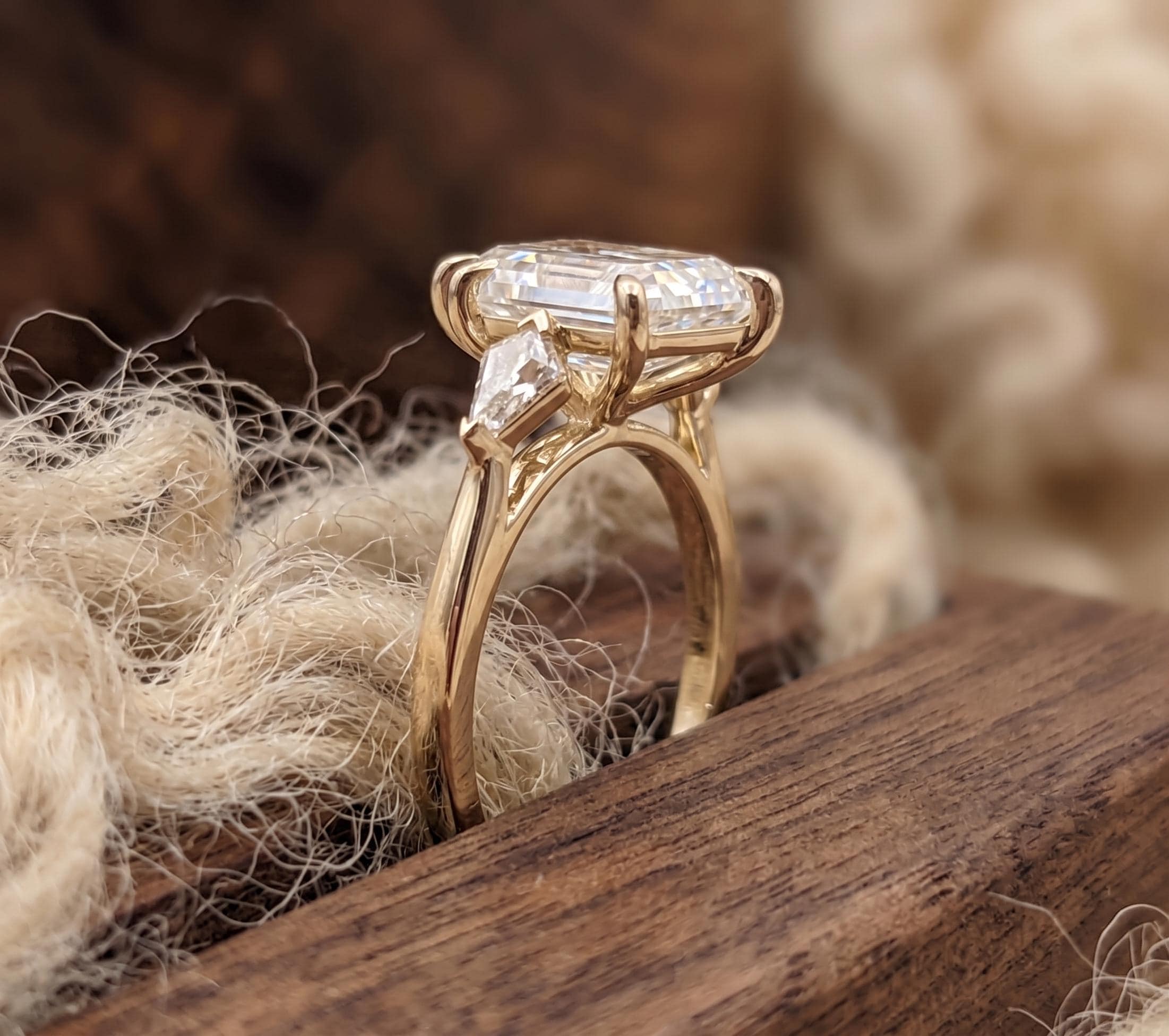 Marquise Moissanite Engagement Ring in 14K Solid Gold 15