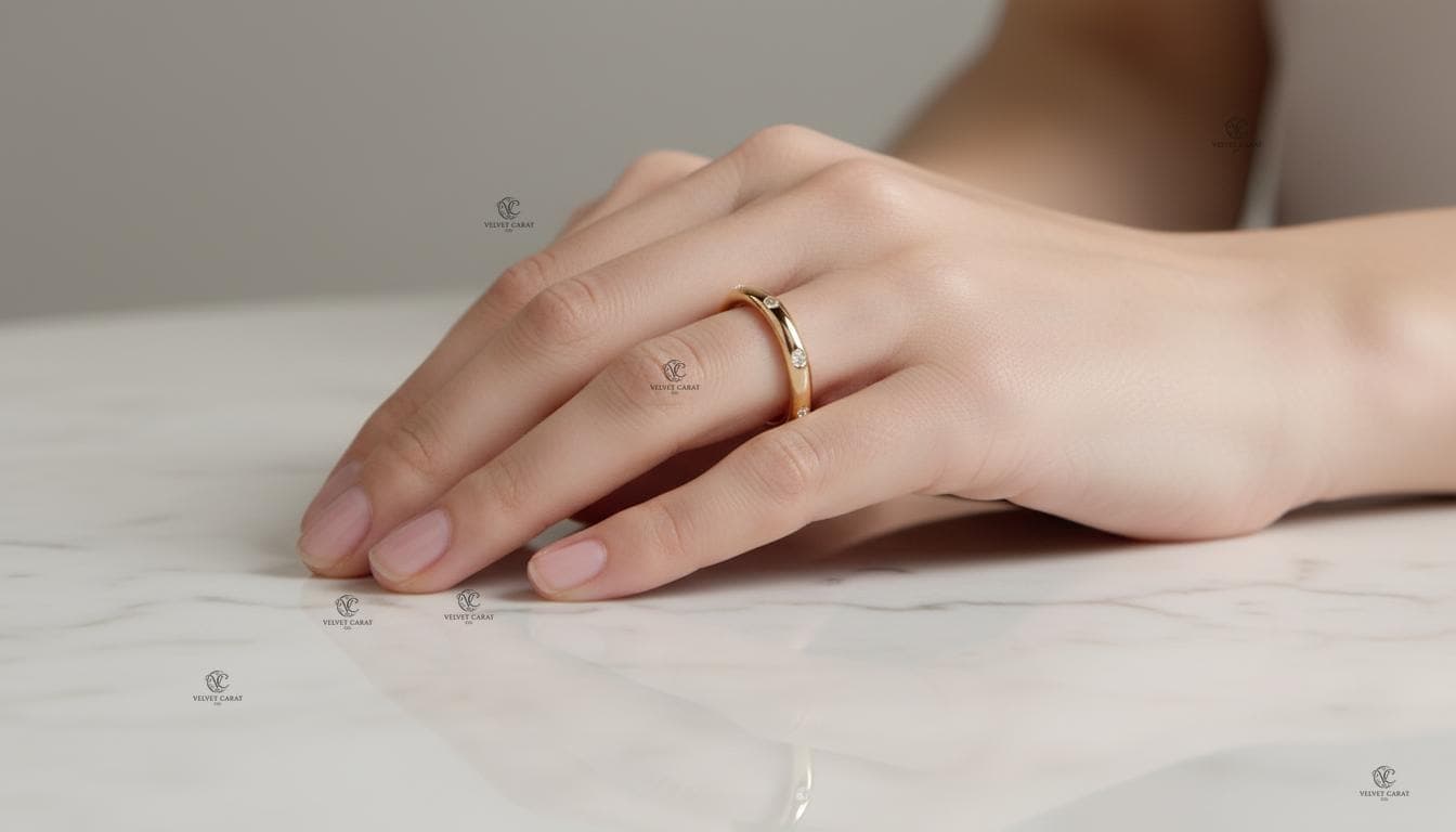 Round Brilliant Moissanite Flush Engagement Ring in 14K Solid Gold 6