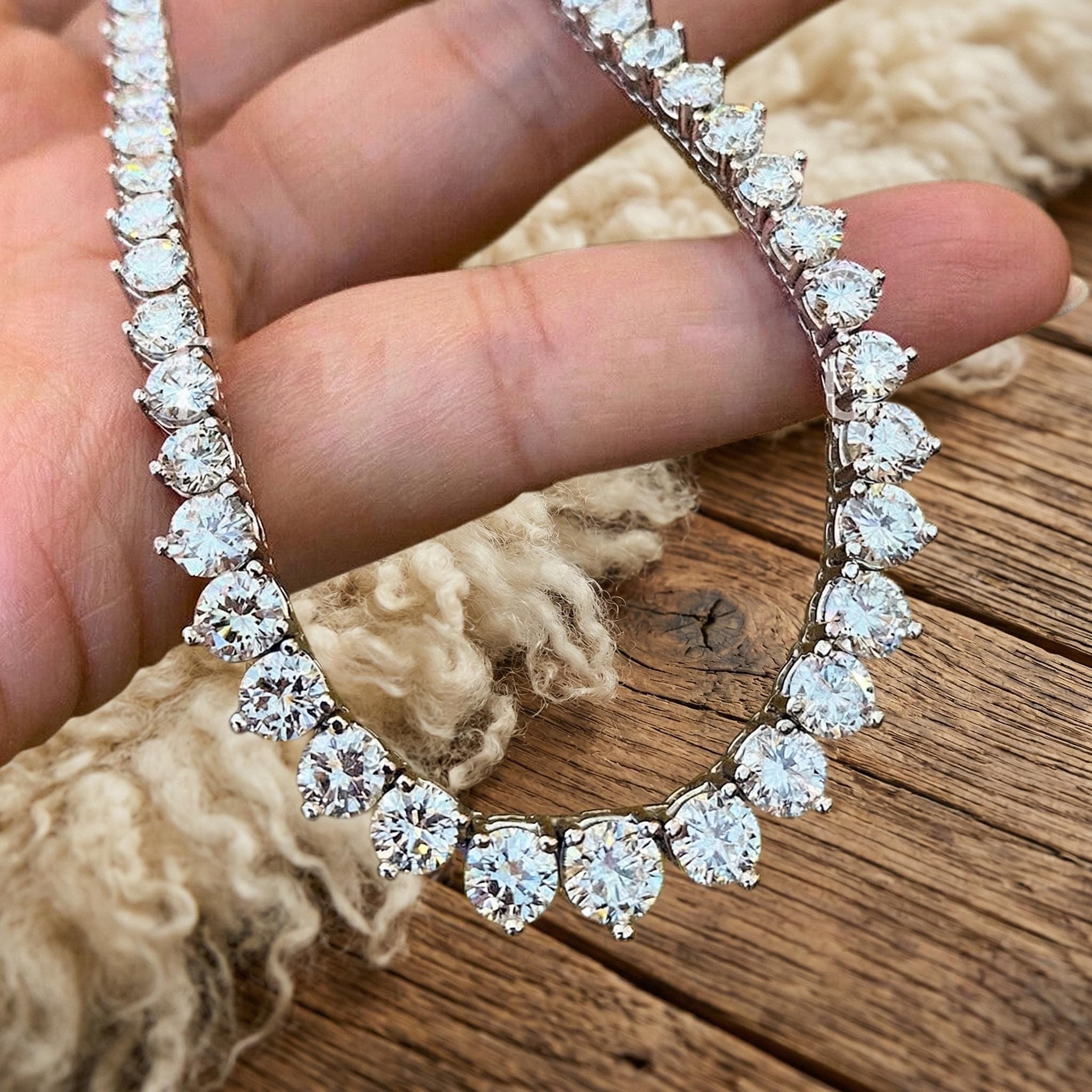 5ct Lab-Grown Diamond Tennis Necklace in 14K Solid Gold — Lab Grown Diamond jewellery by VelvetCarat Co