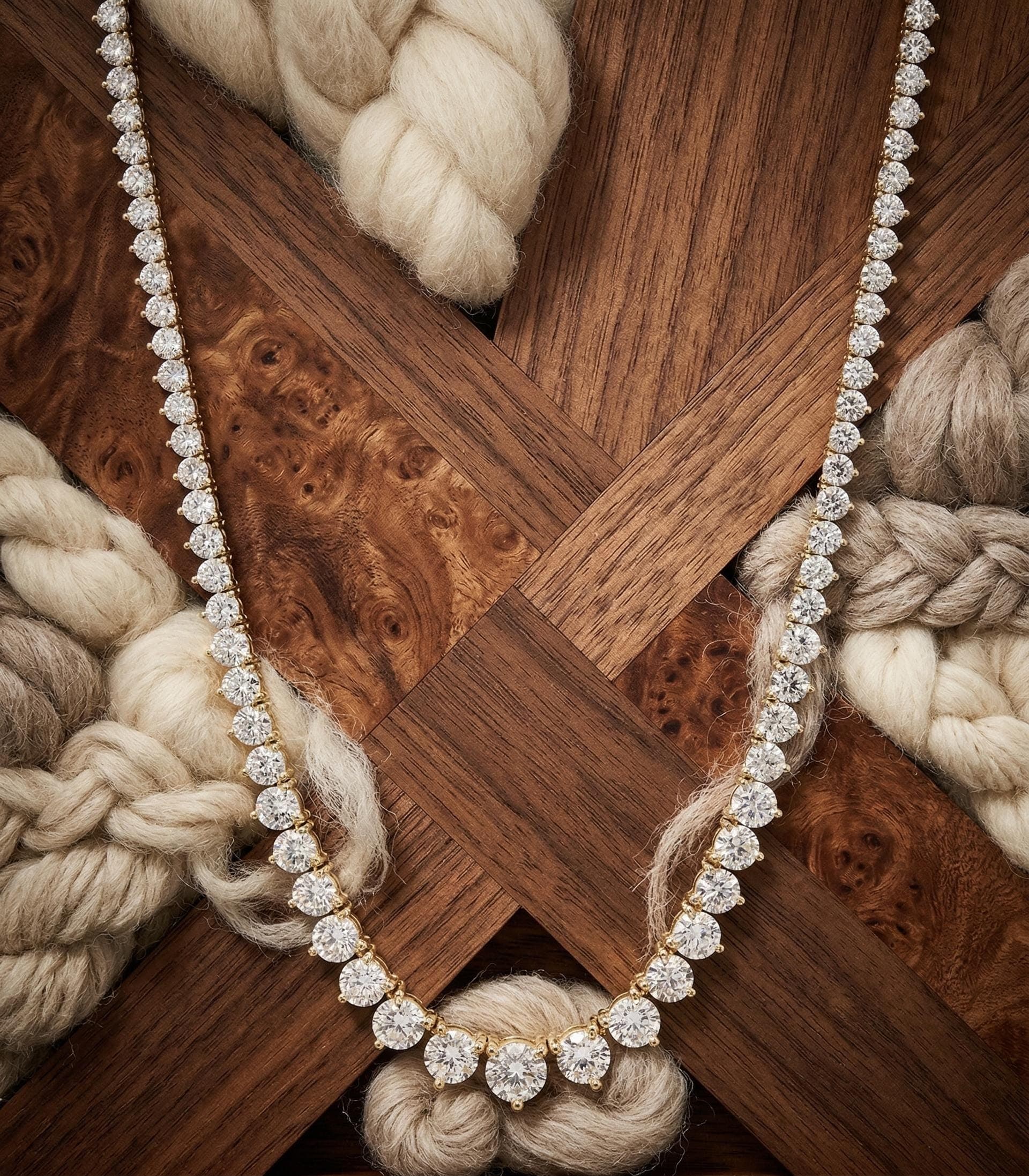 5ct Lab-Grown Diamond Tennis Necklace in 14K Solid Gold — Lab Grown Diamond jewellery by VelvetCarat Co