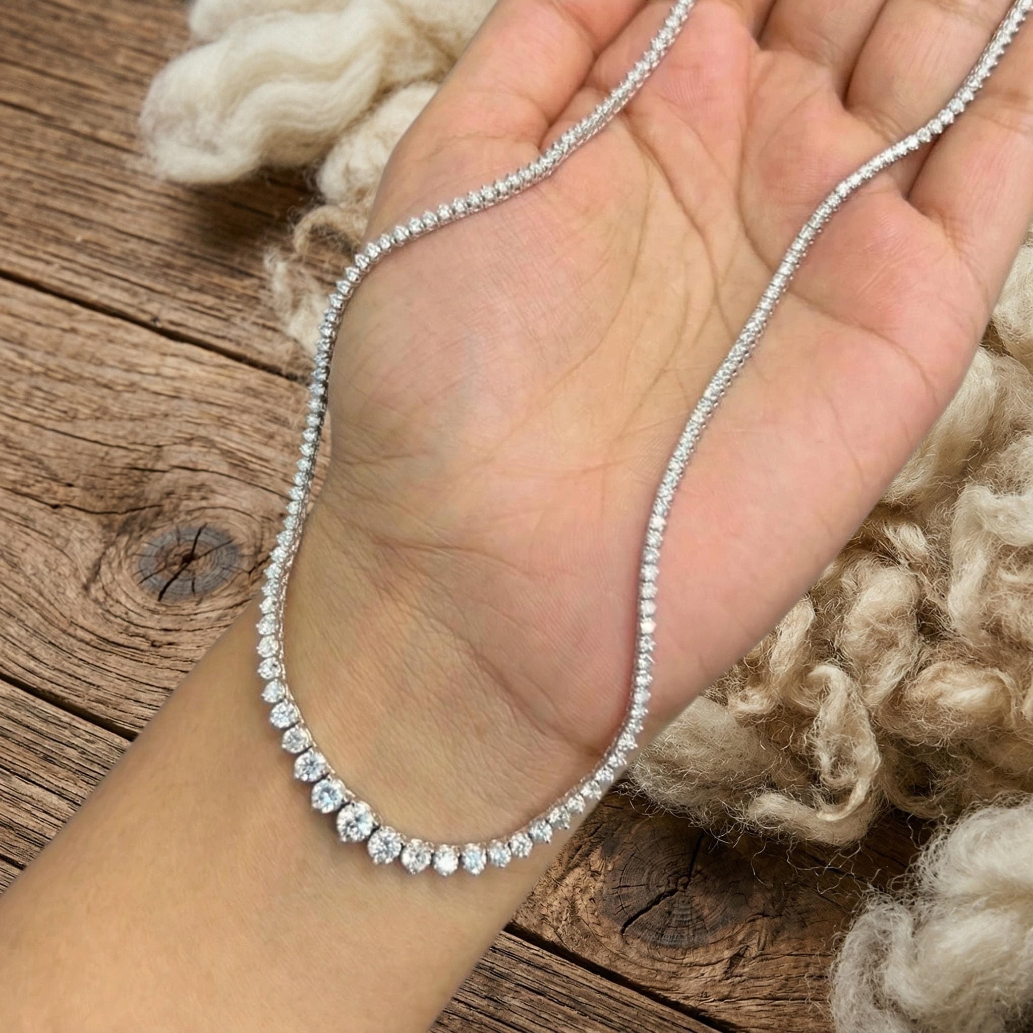 5ct Lab-Grown Diamond Tennis Necklace in 14K Solid Gold — Lab Grown Diamond jewellery by VelvetCarat Co
