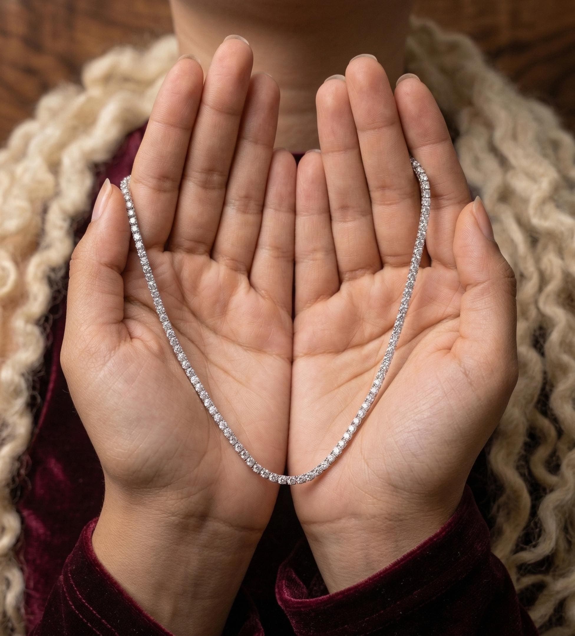 Round Brilliant Lab-Grown Diamond Tennis Bracelet in 14K Solid Gold 6