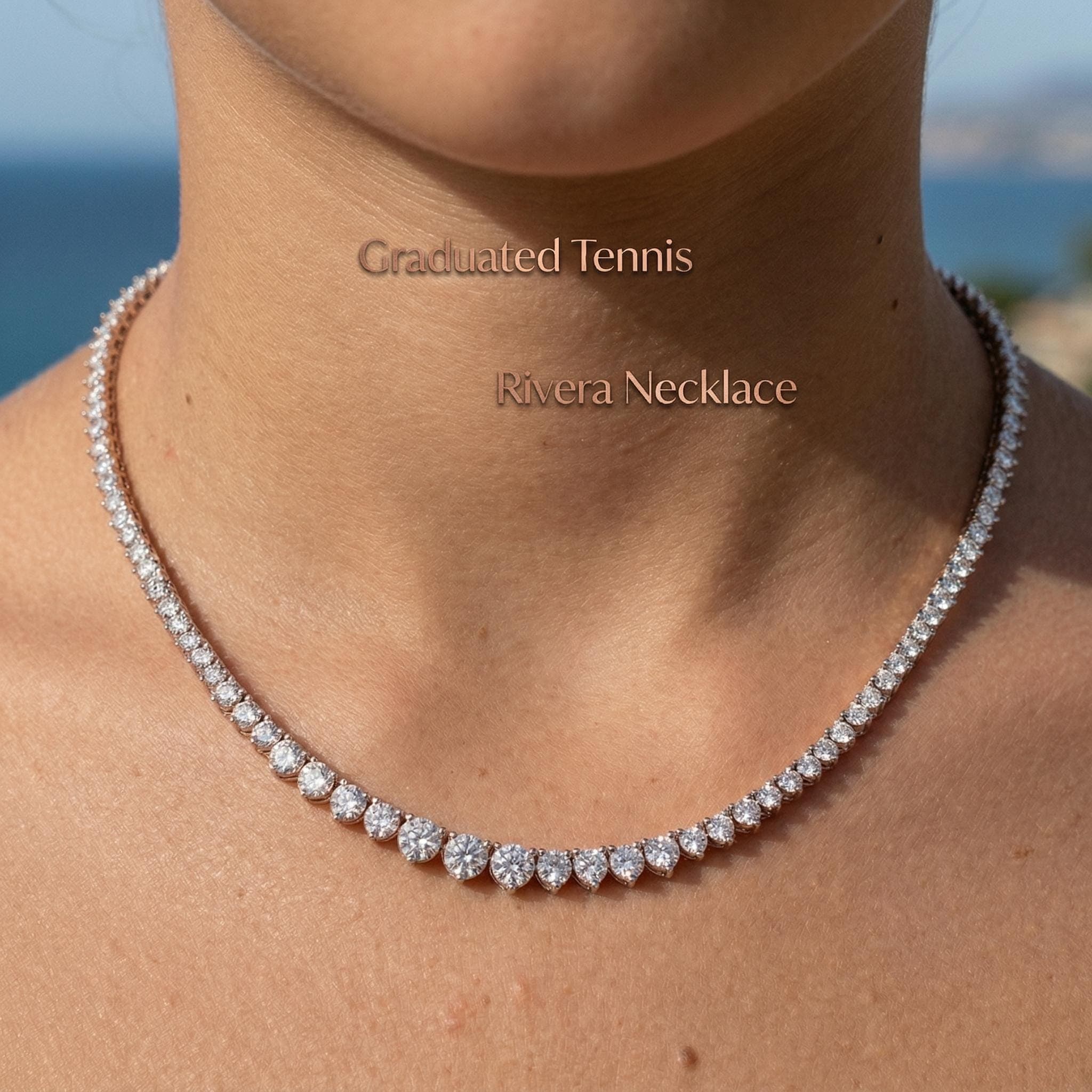 5ct Lab-Grown Diamond Tennis Necklace in 14K Solid Gold