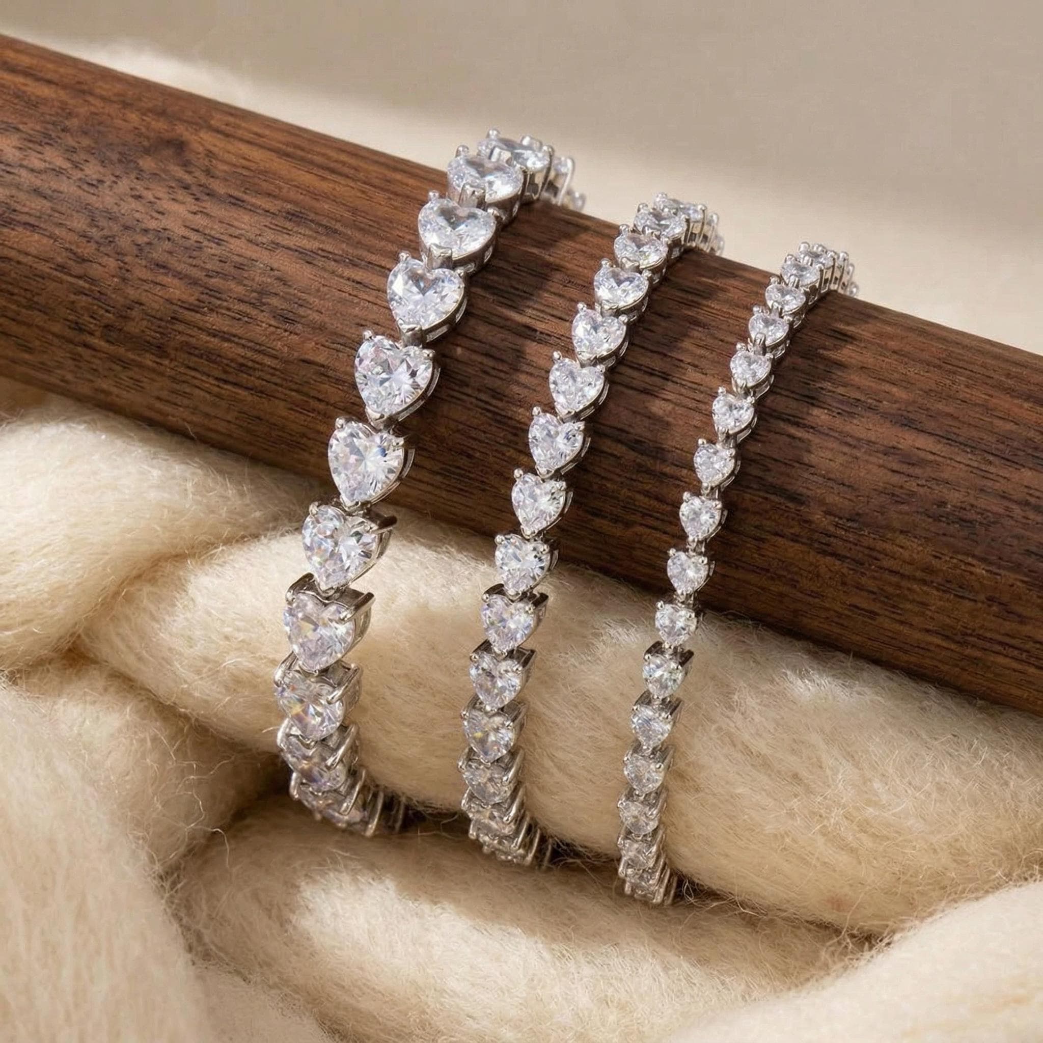Pear Moissanite Tennis Bracelet in 14K Solid Gold 7
