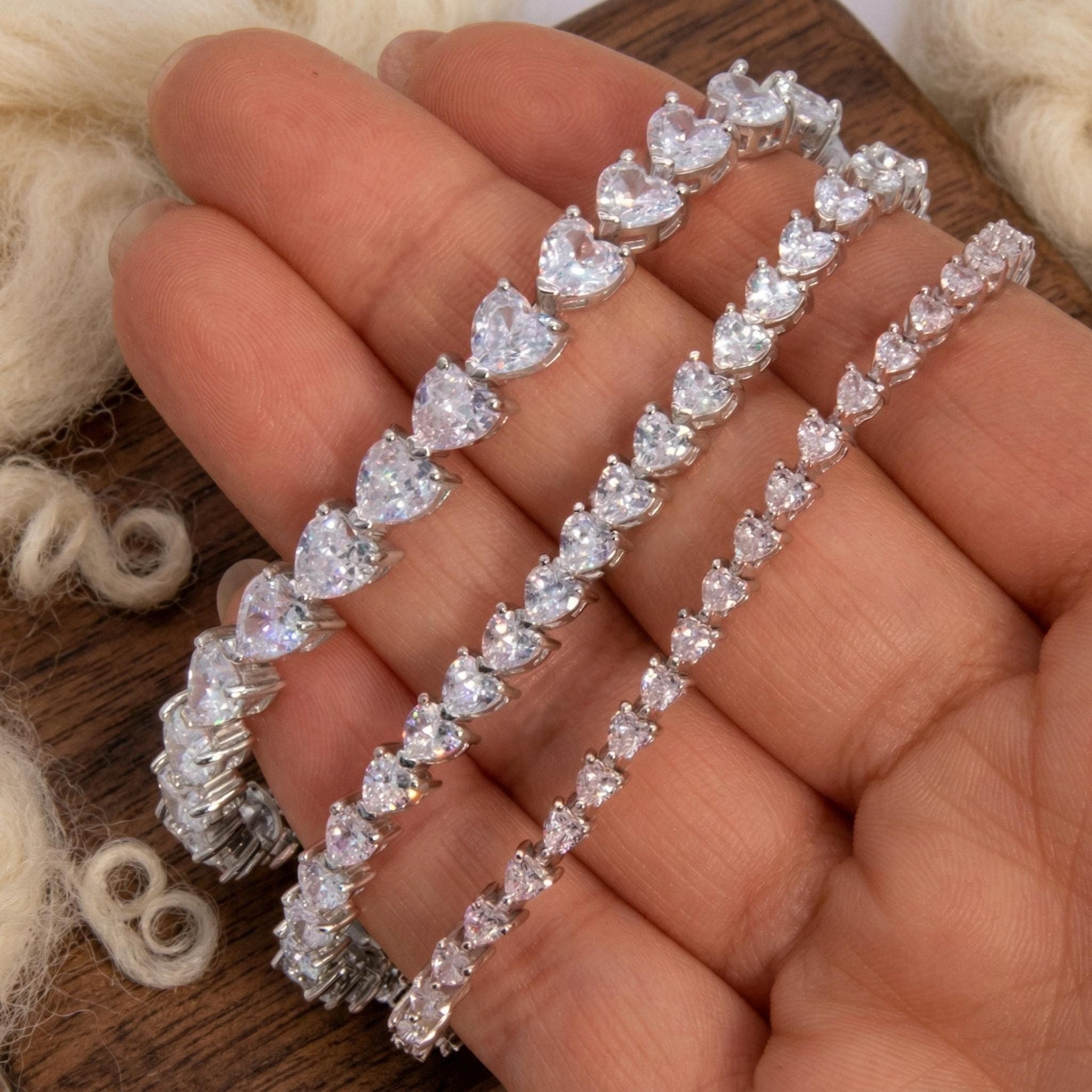Pear Moissanite Tennis Bracelet in 14K Solid Gold 4