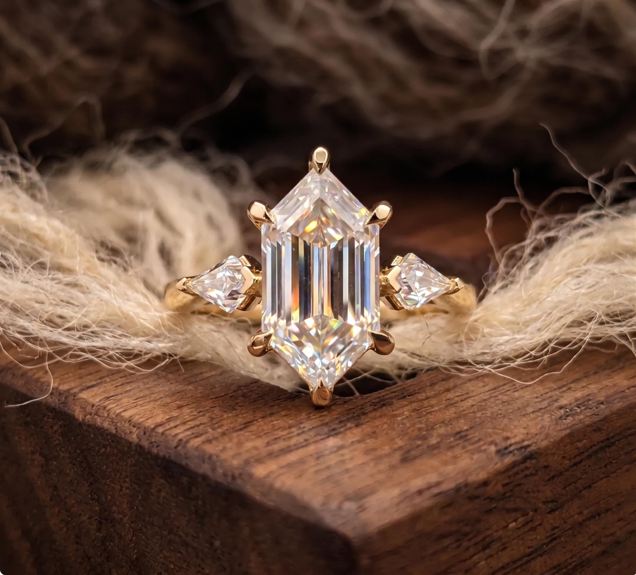 Marquise Moissanite Engagement Ring in 14K Solid Gold 11