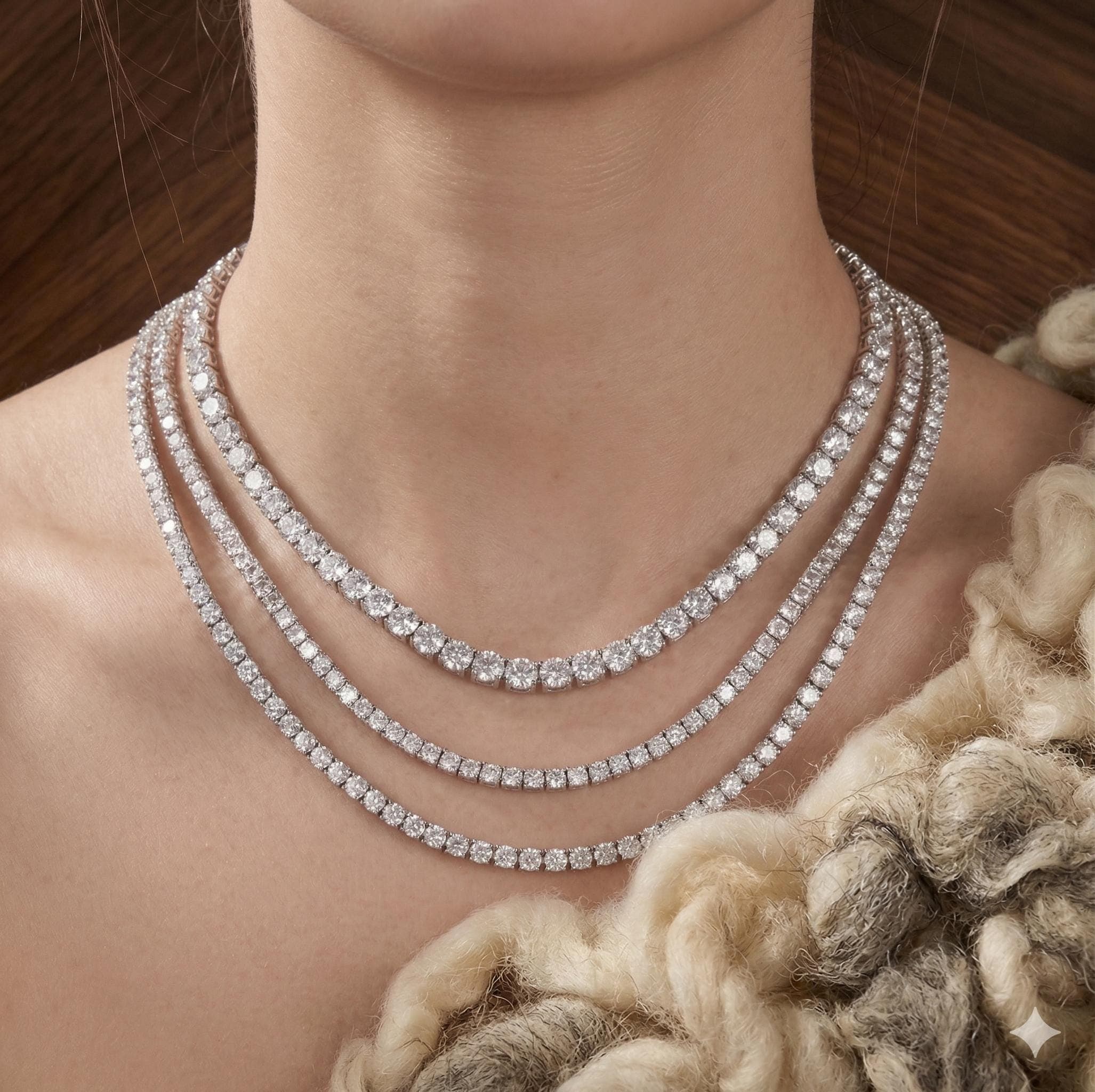 Round Brilliant Moissanite Tennis Bracelet in Sterling Silver 6
