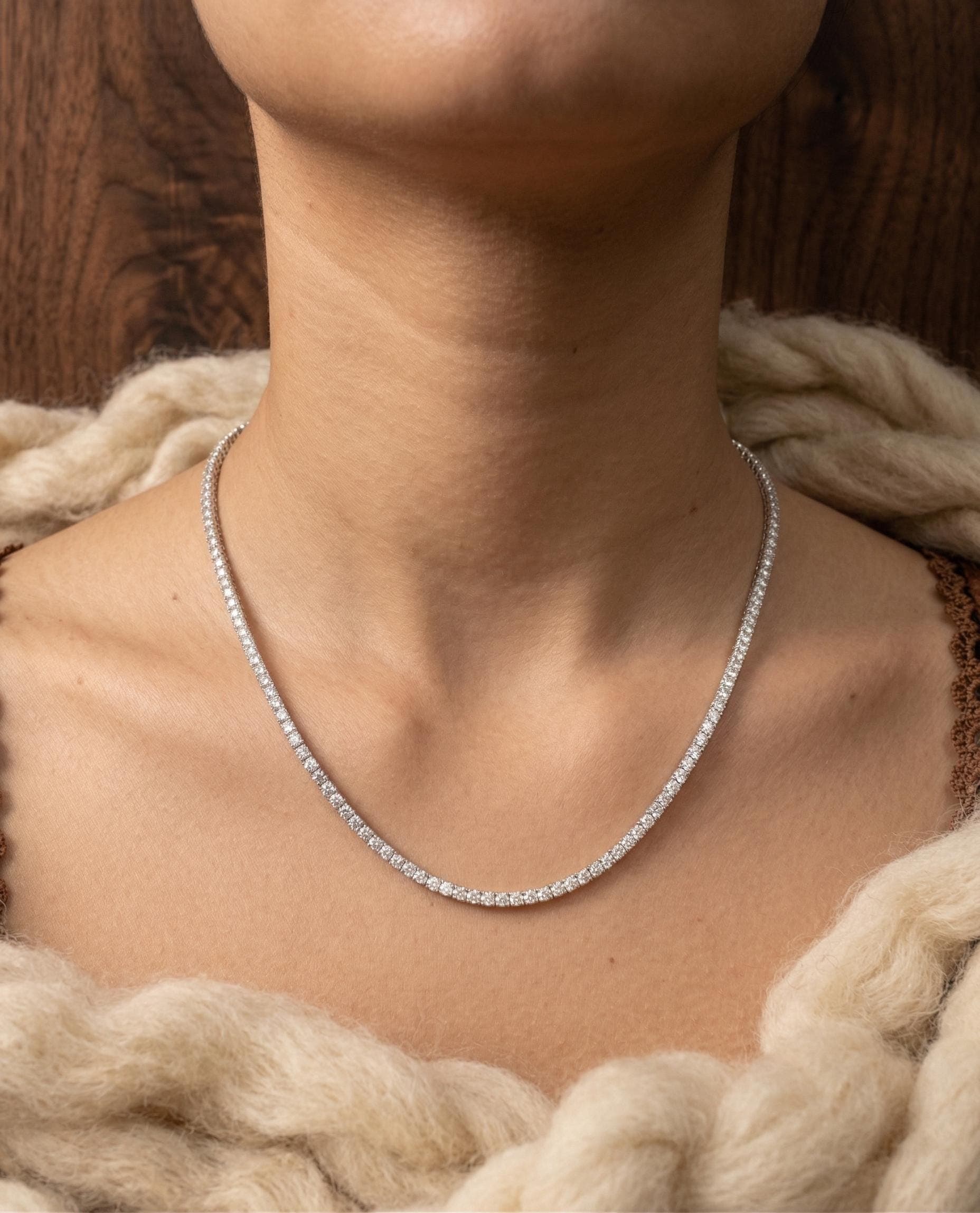 Round Brilliant Lab-Grown Diamond Tennis Bracelet in 14K Solid Gold 3