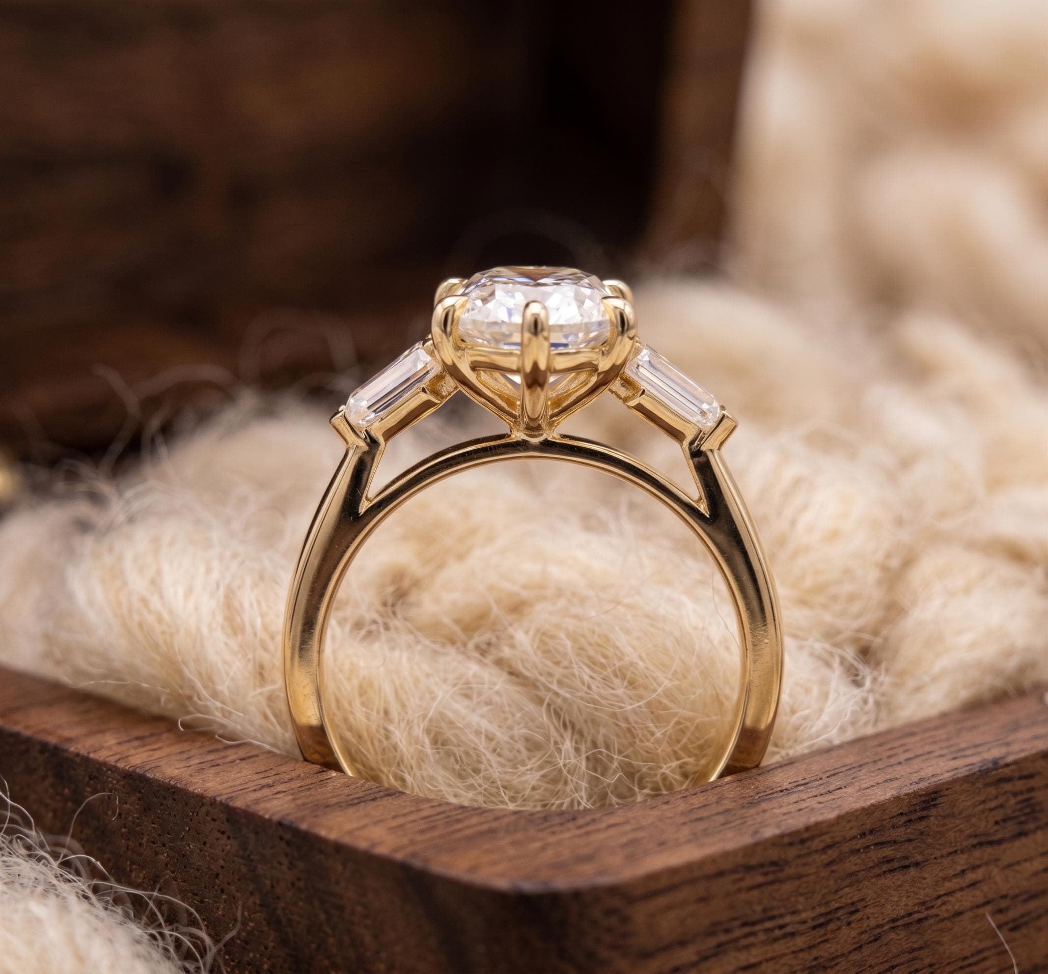 Marquise Moissanite Engagement Ring in 14K Solid Gold 14