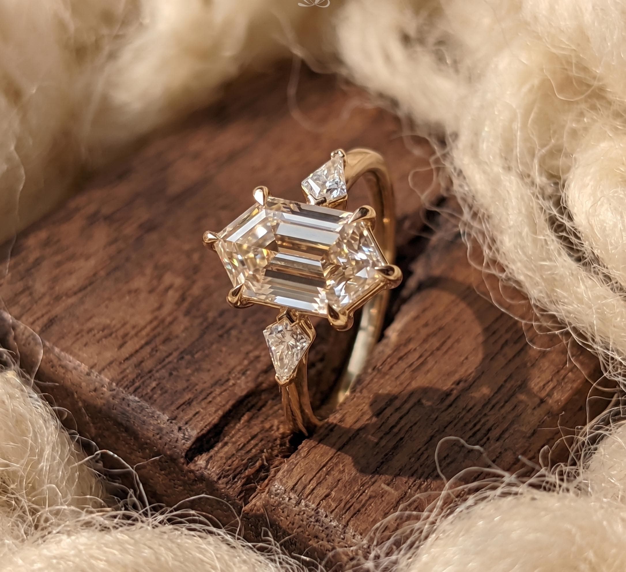 Marquise Moissanite Engagement Ring in 14K Solid Gold 13