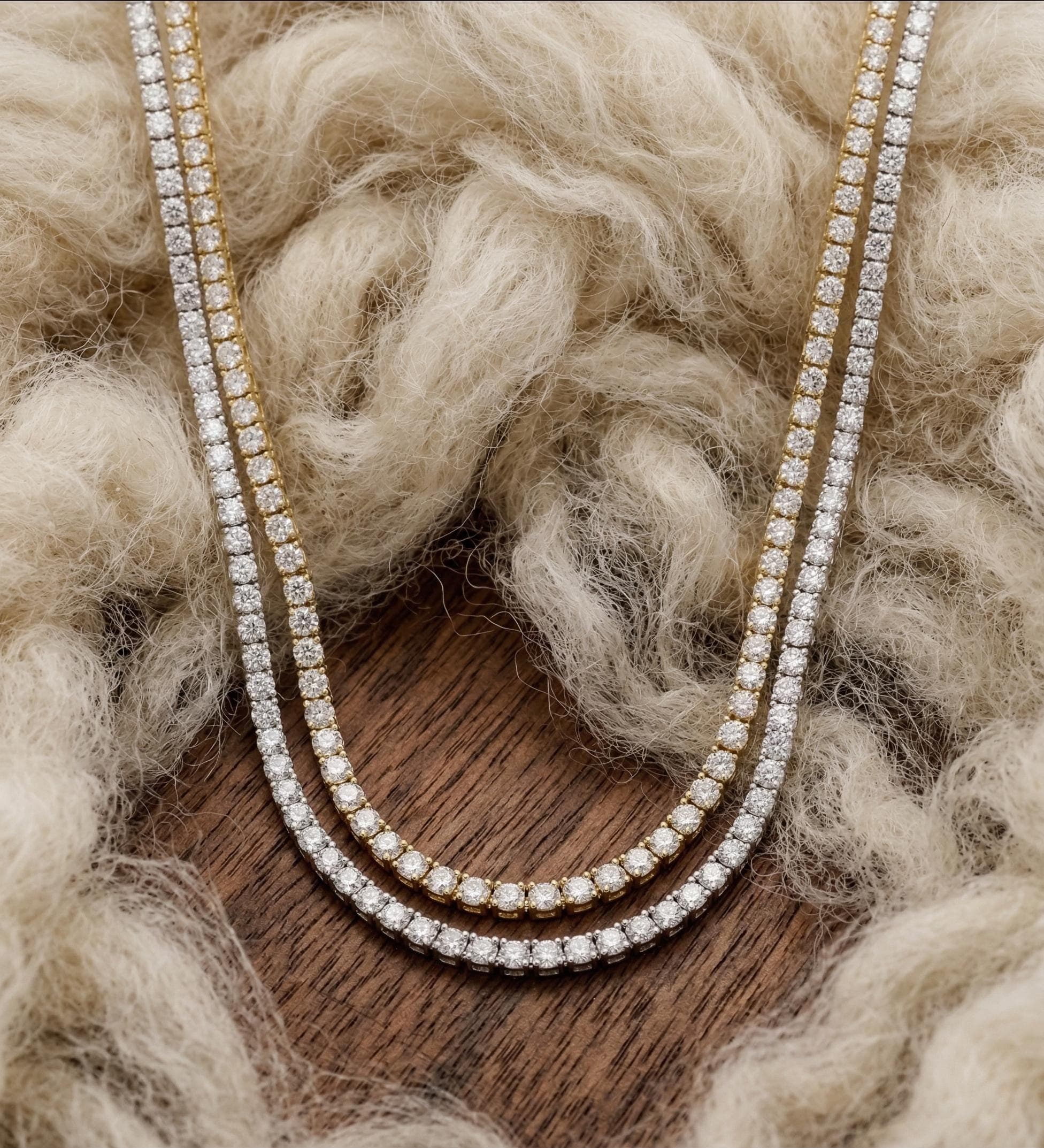 Round Brilliant Lab-Grown Diamond Tennis Bracelet in 14K Solid Gold 10