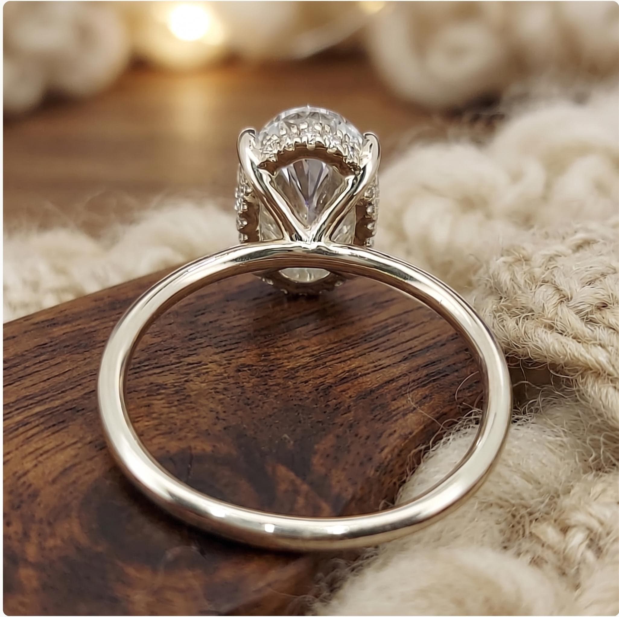 3ct Oval Lab-Grown Diamond Hidden Halo Engagement Ring in 14K… 4