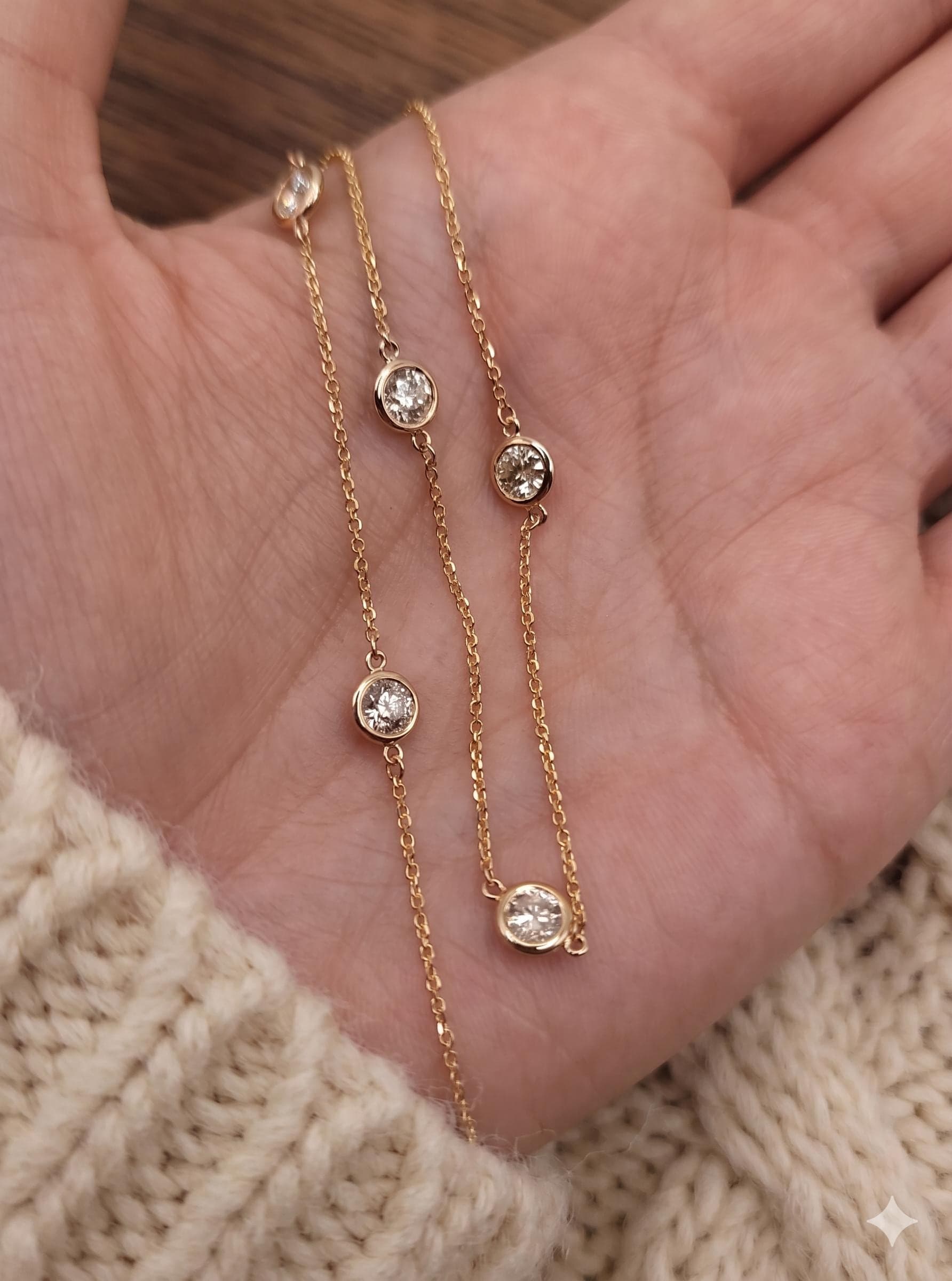 Lab-Grown Diamond Diamond-By-The-Yard Necklace in 14K Solid Gold