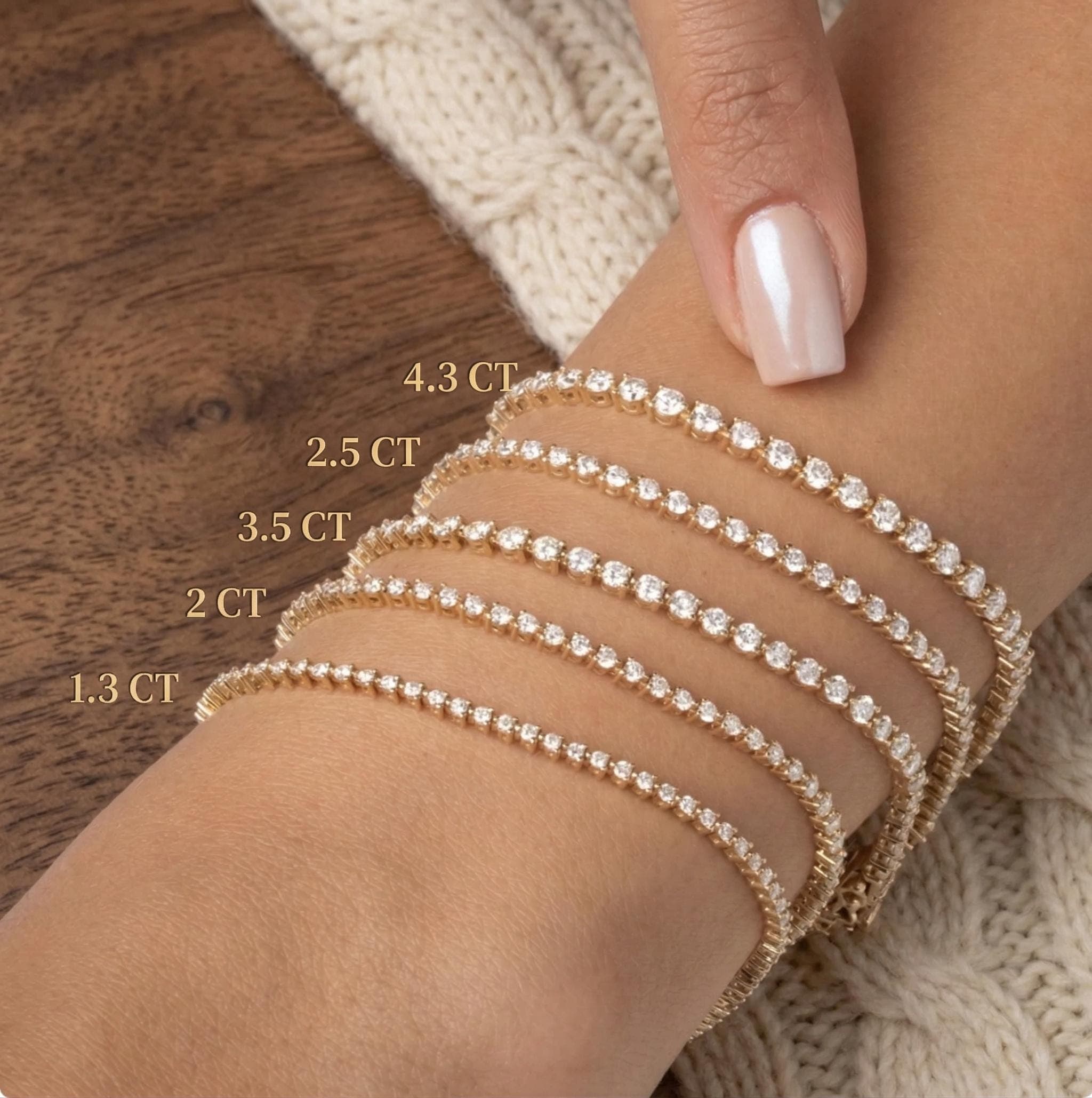 Round Brilliant Lab-Grown Diamond Tennis Bracelet in 14K Solid Gold