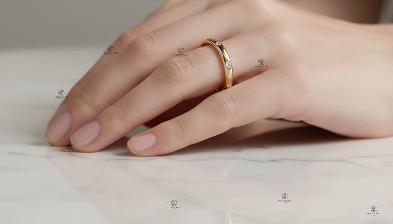 Round Brilliant Moissanite Flush Engagement Ring in 14K Solid Gold 3