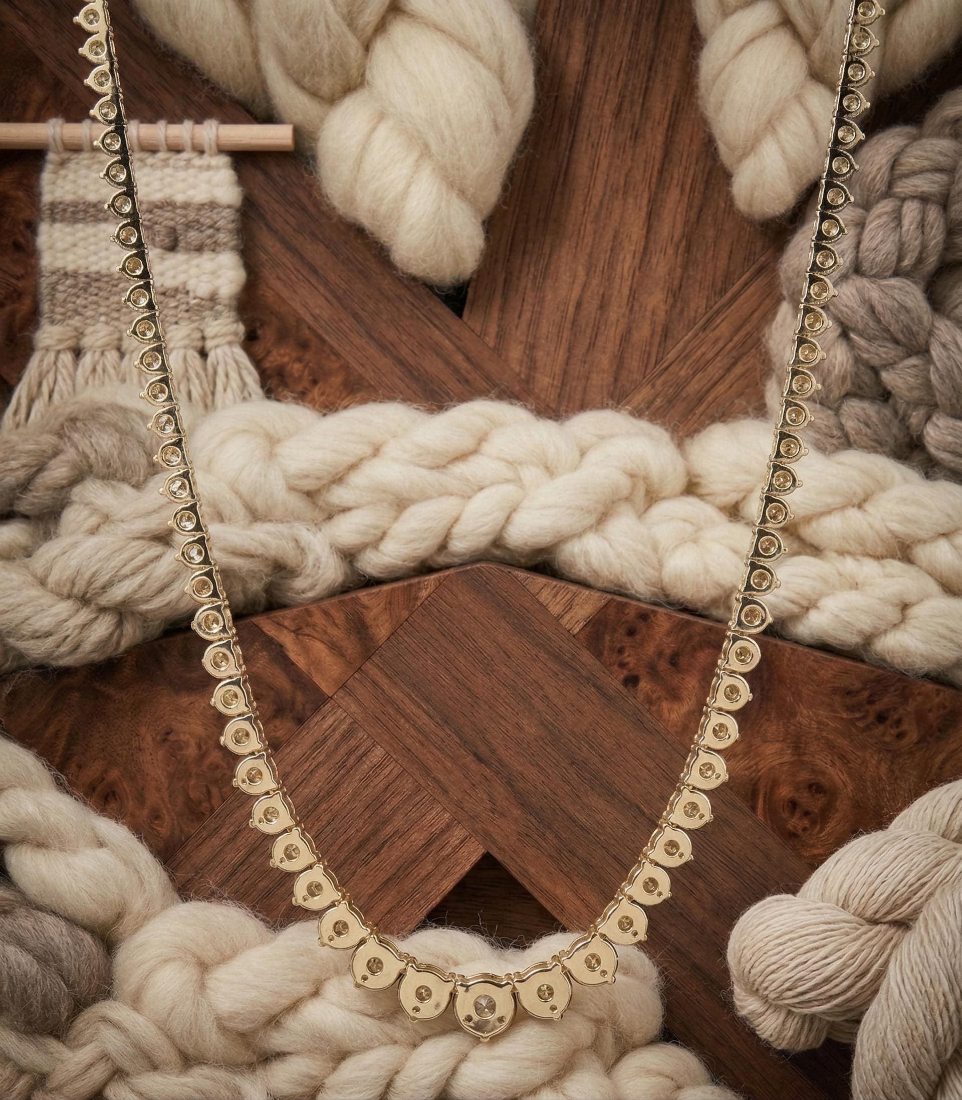 5ct Lab-Grown Diamond Tennis Necklace in 14K Solid Gold — Lab Grown Diamond jewellery by VelvetCarat Co