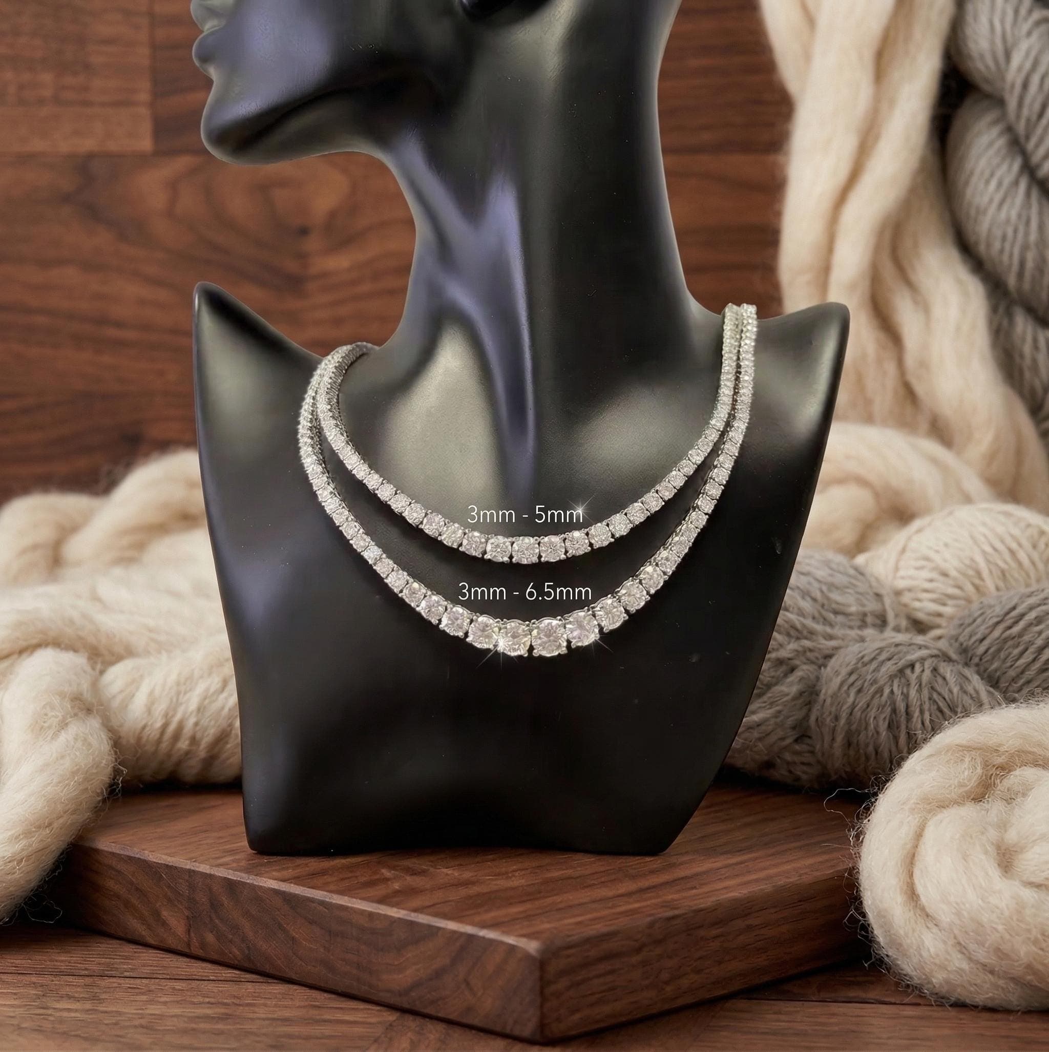 5ct Lab-Grown Diamond Tennis Necklace in 14K Solid Gold — Lab Grown Diamond jewellery by VelvetCarat Co