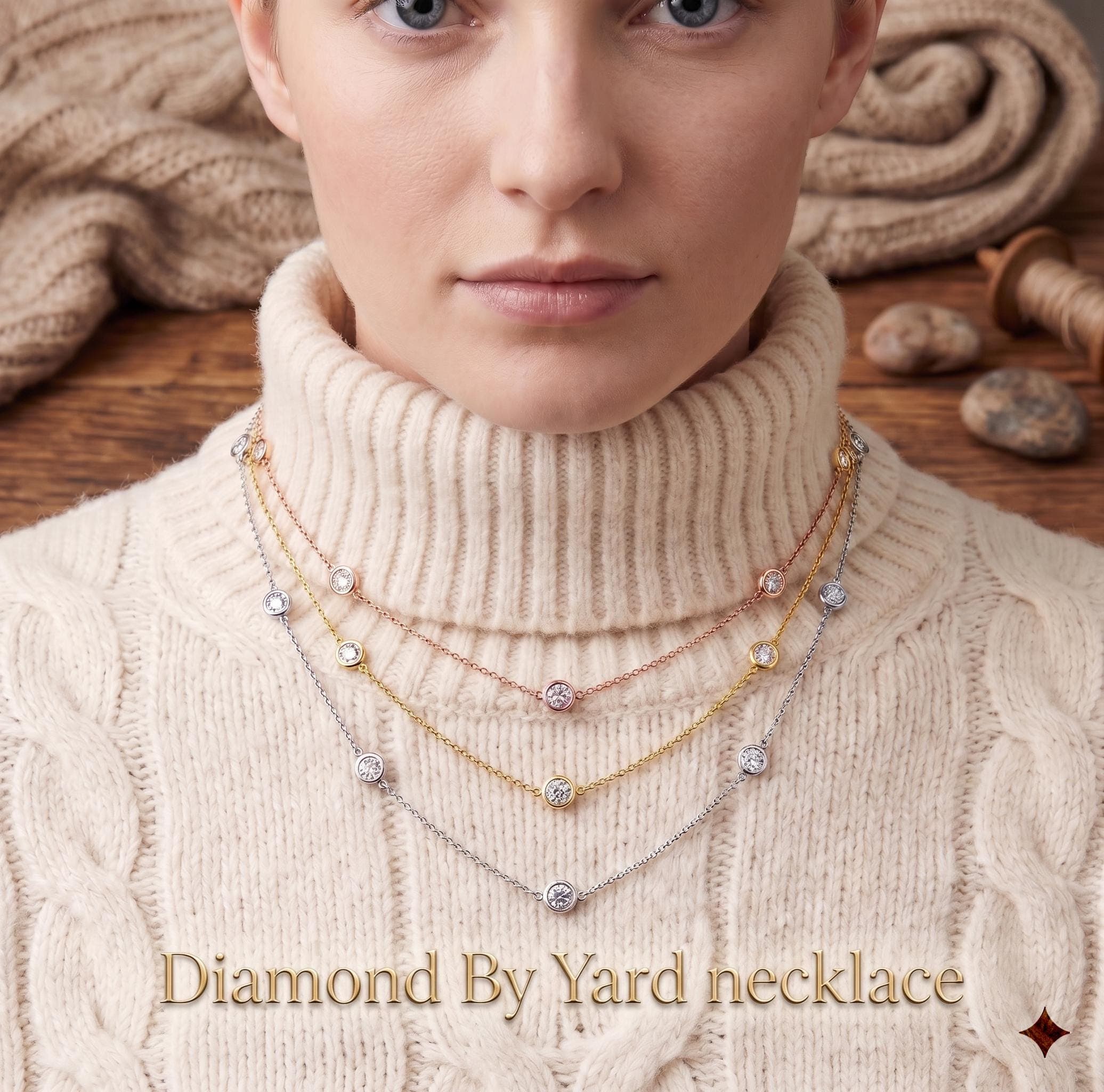 Lab-Grown Diamond Diamond-By-The-Yard Necklace in 14K Solid Gold
